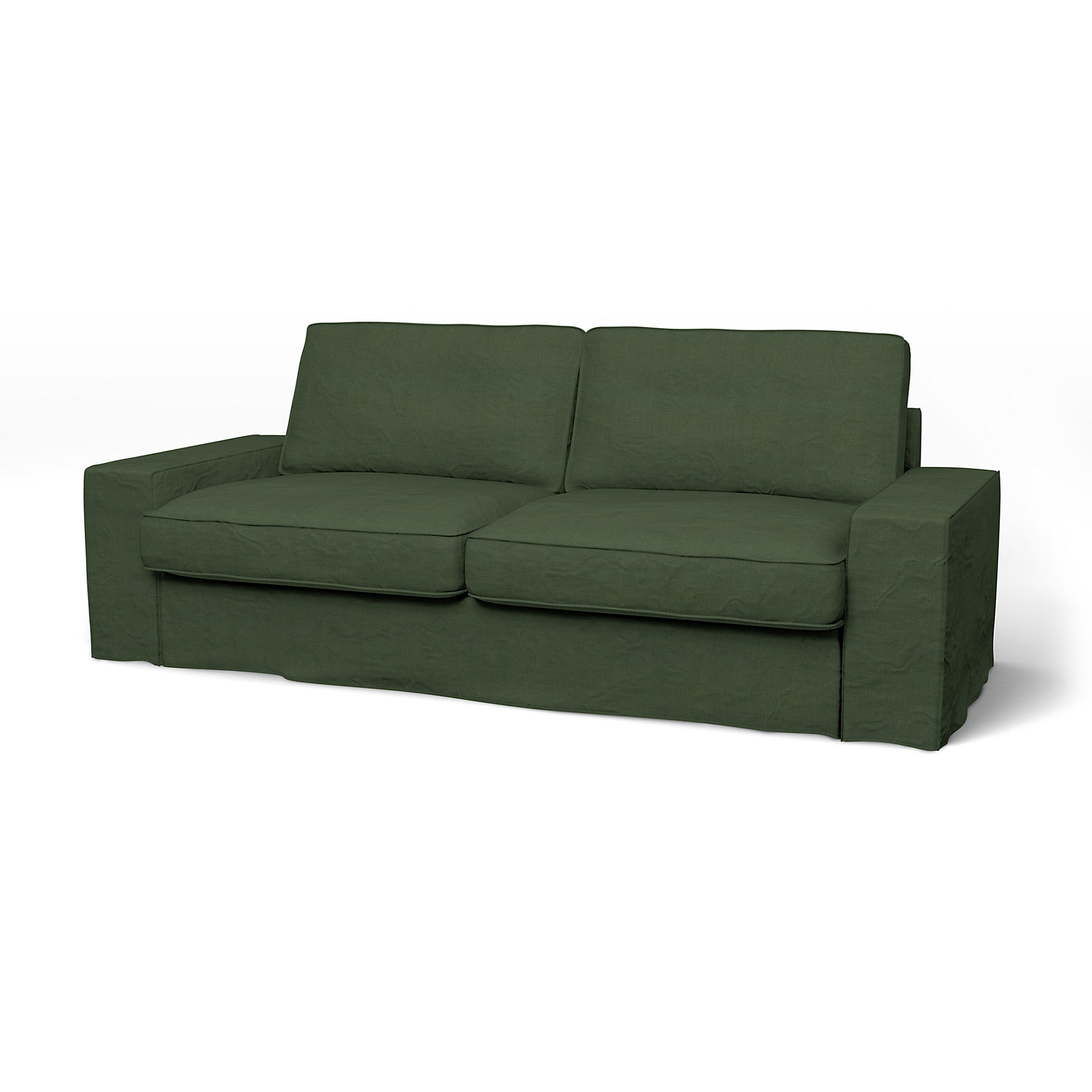 IKEA - Kivik 3 Seater Sofa Cover, Moss, Linen - Bemz