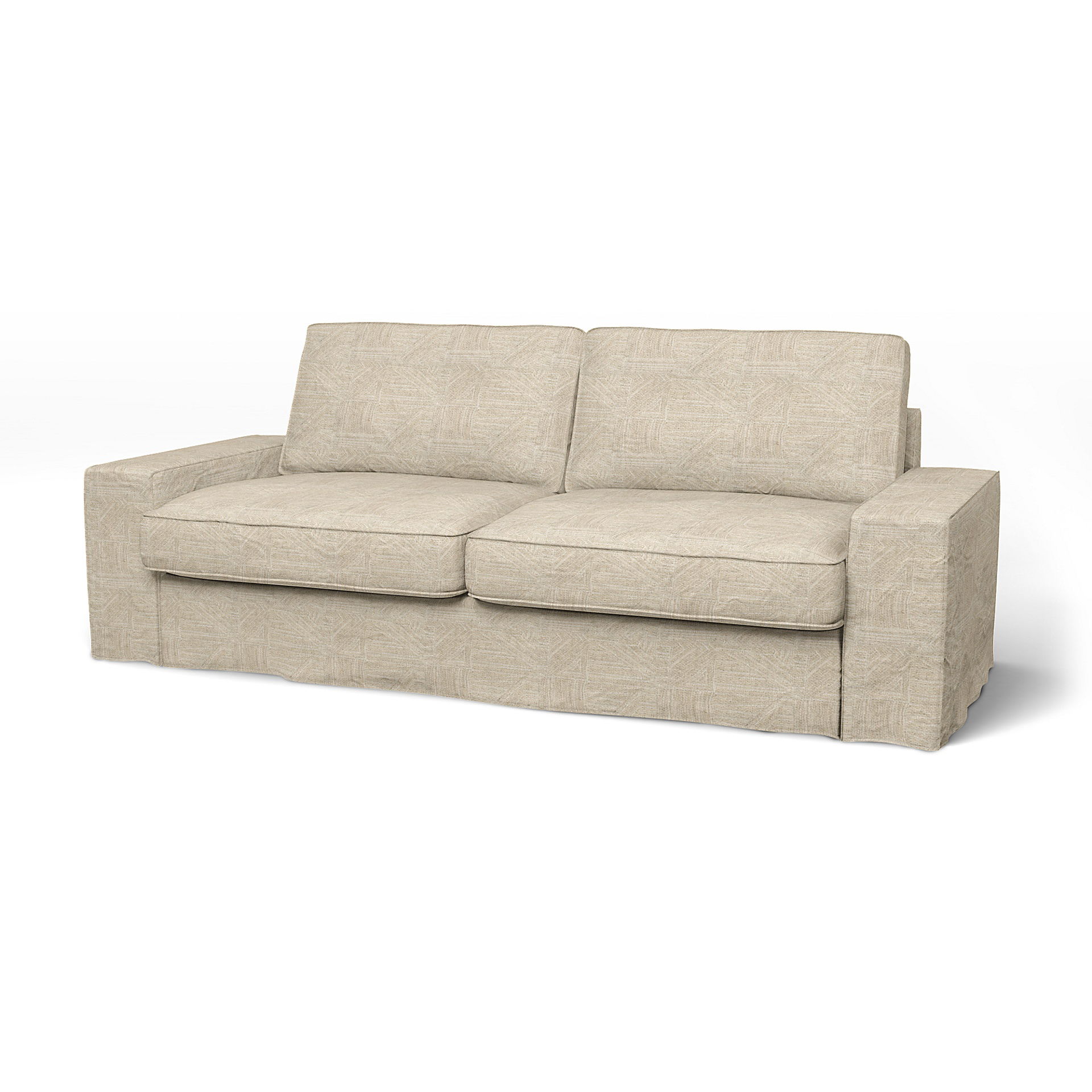 IKEA - Hoes voor 3-zitsbank Kivik, Blanco,  - Bemz