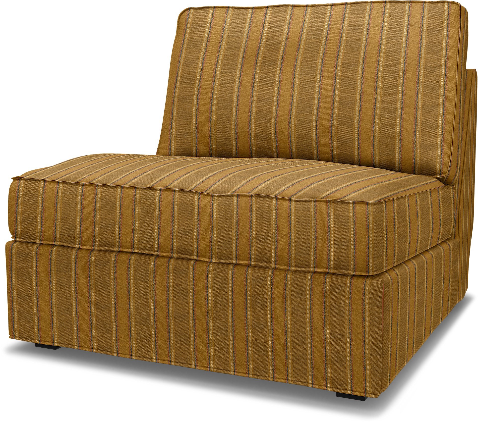 IKEA - Kivik 1 seater sofa bed, Mustard Stripe, Cotton - Bemz