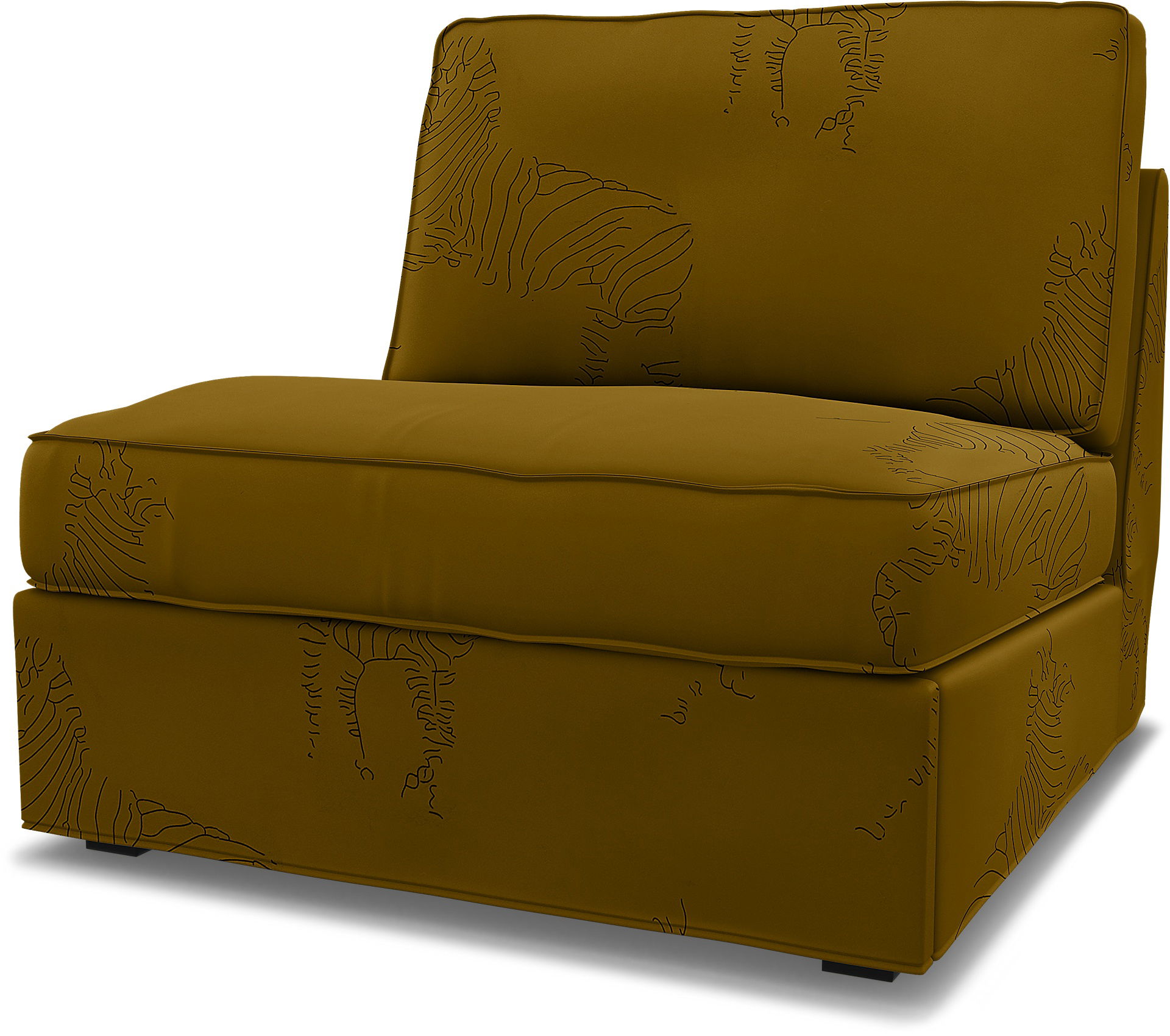 IKEA - Kivik 1 Seater Sofa bed cover, Turmeric / Zebra, BEMZ NATURE'S PALETTE COLLECTION - Bemz