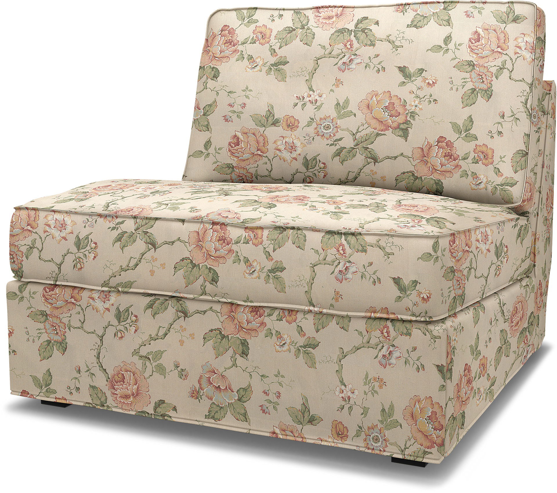 IKEA - Överdrag till Kivik 1-sits Bäddsoffa, Rosenträd Light, BEMZ x BORÅSTAPETER COLLECTION - Bemz