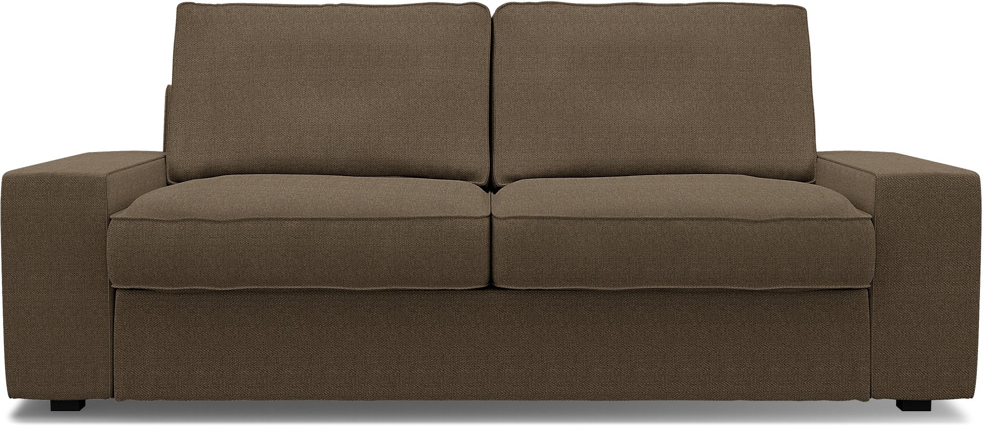 IKEA - Kivik 2 Seater Sofa Cover, Dark Taupe, Boucle & Texture - Bemz