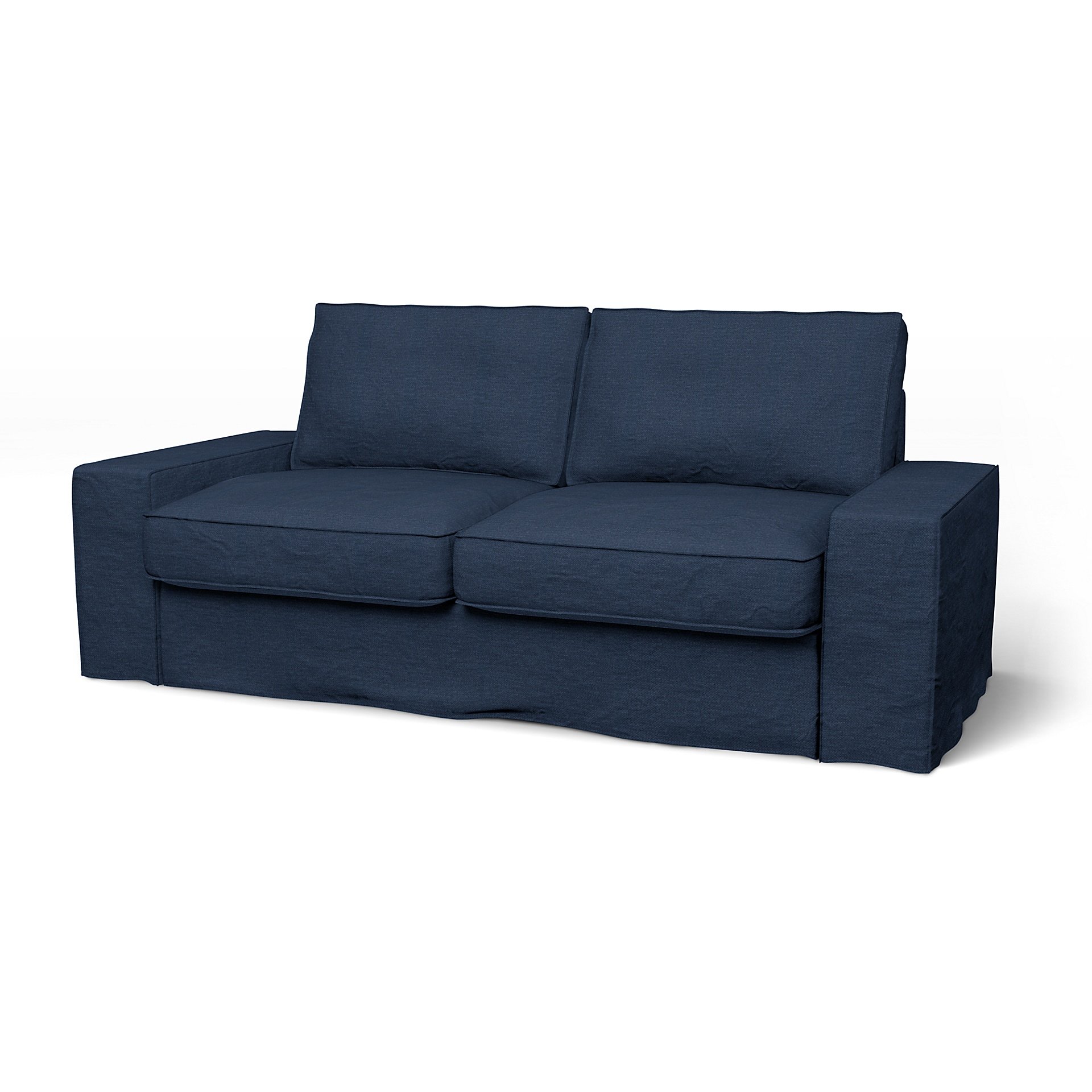 IKEA - Kivik 2 Seater Sofa Cover, Navy Blue, Linen - Bemz