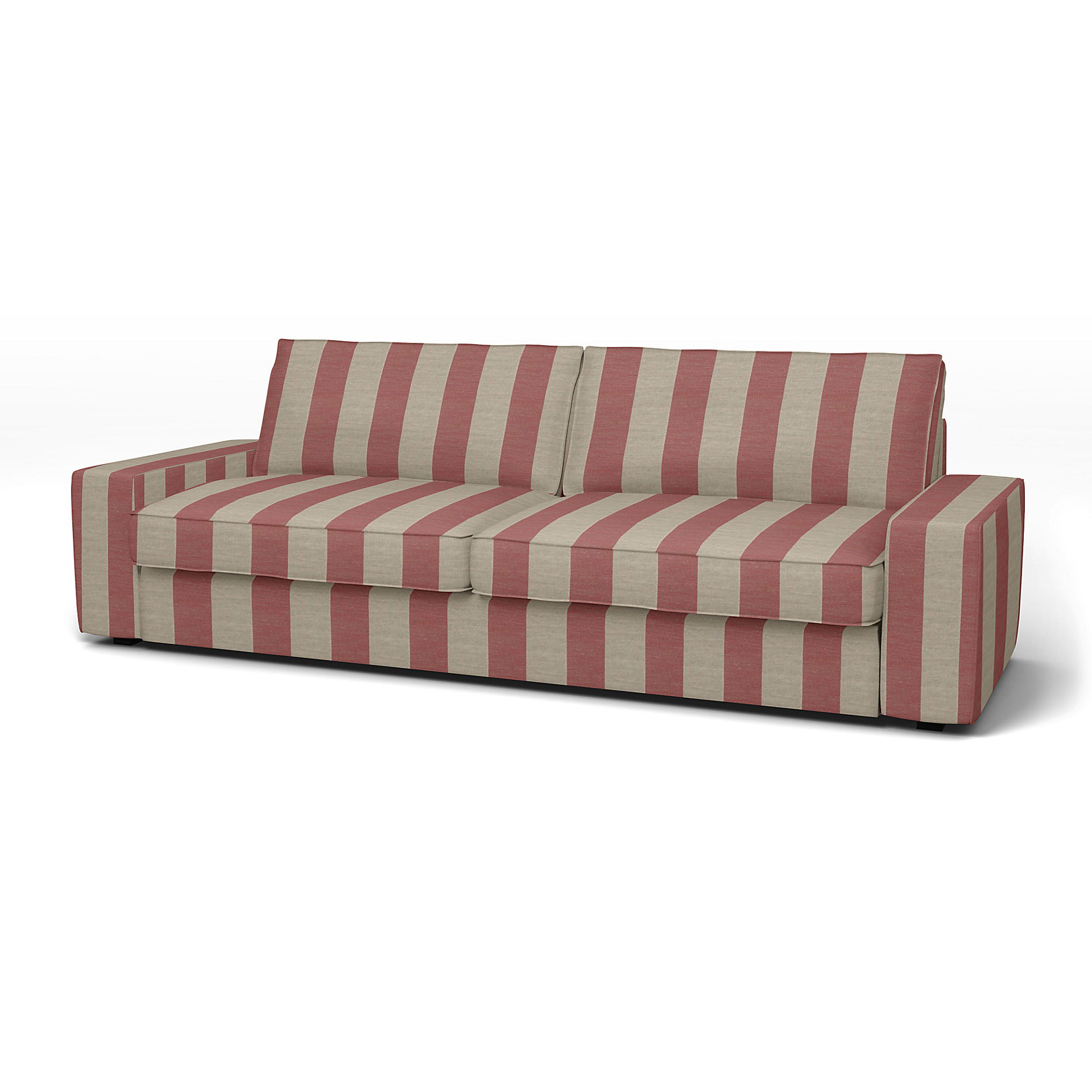 IKEA - Kivik Sofa Bed Cover, Soft Red, Linen - Bemz