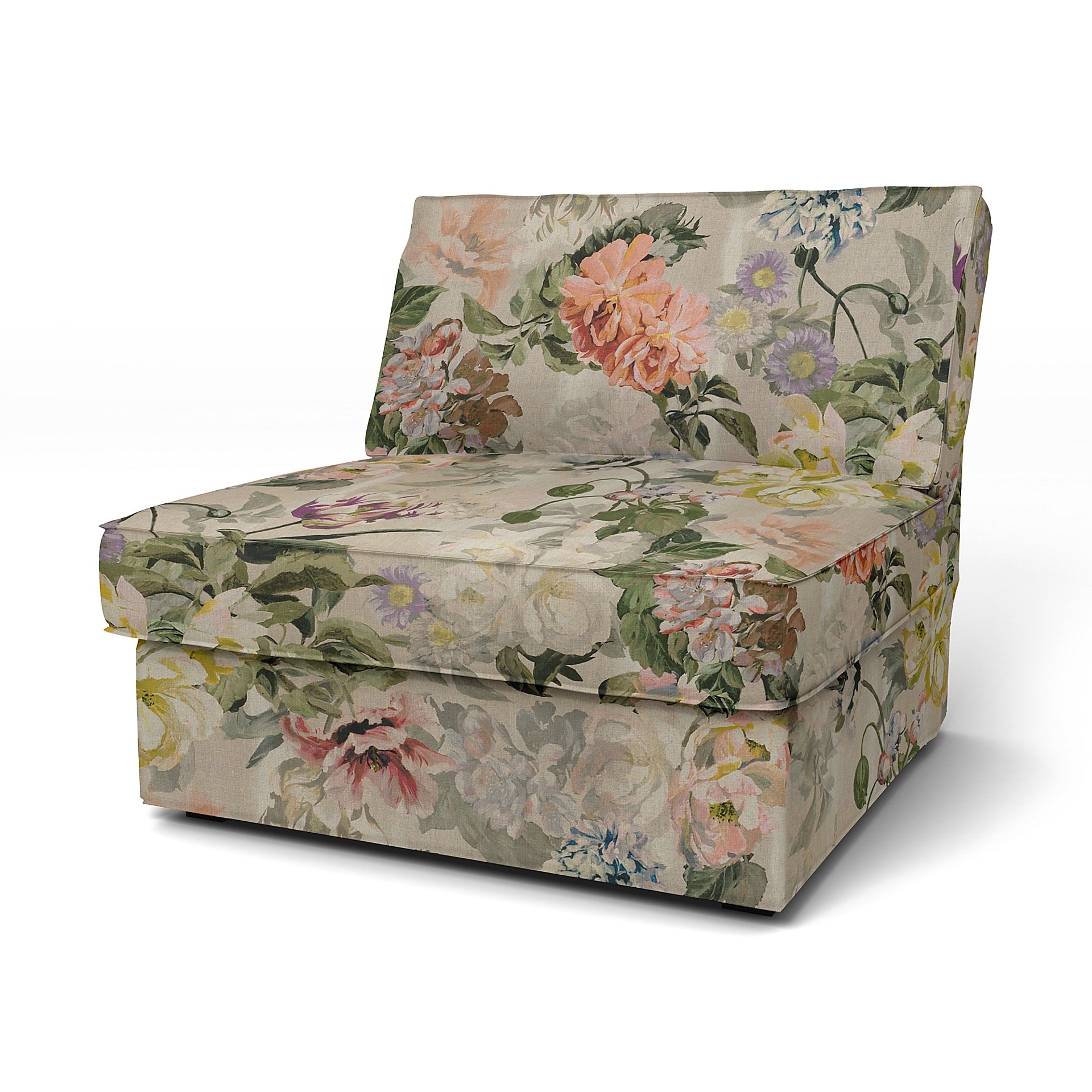 IKEA - Kivik 1 Seater Chair Cover, Delft Flower - Tuberose, Linen - Bemz