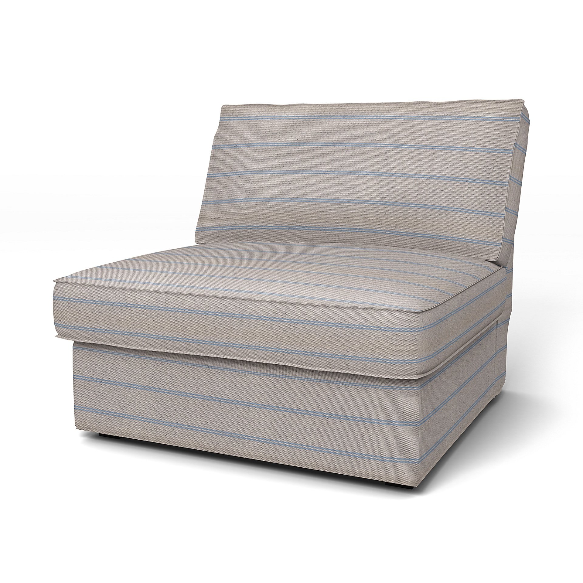 IKEA - Kivik 1 Seater Chair Cover, Blue Stripe, Cotton - Bemz