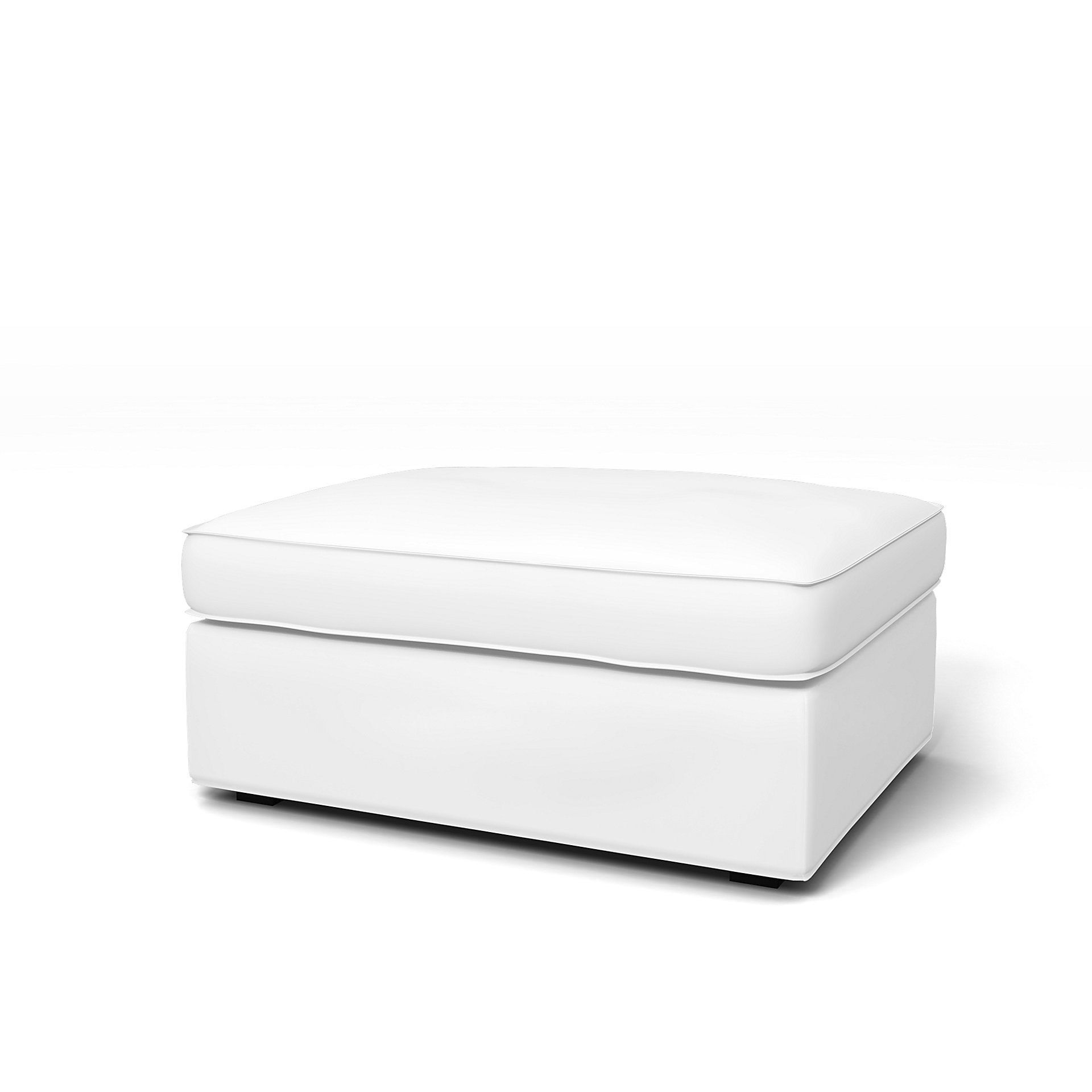 IKEA - Kivik Footstool Cover, Absolute White, Linen - Bemz