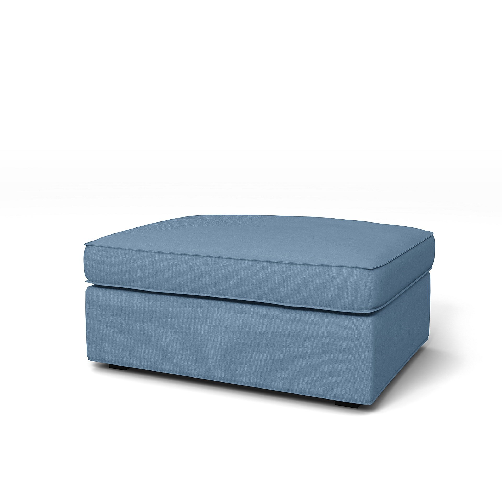 IKEA - Kivik Footstool Cover, Vintage Blue, Linen - Bemz