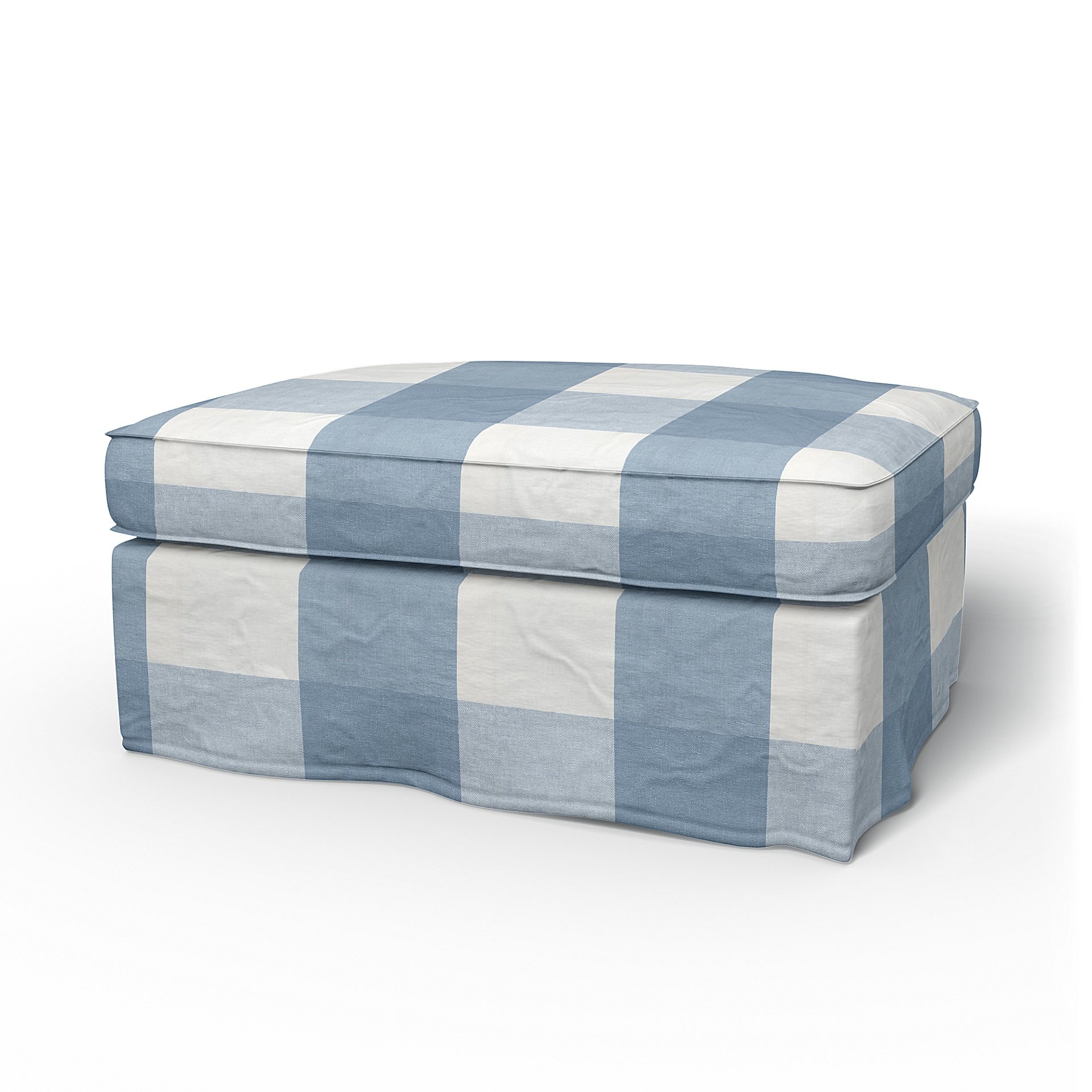 IKEA - Kivik Footstool Cover, Sky Blue, Linen - Bemz