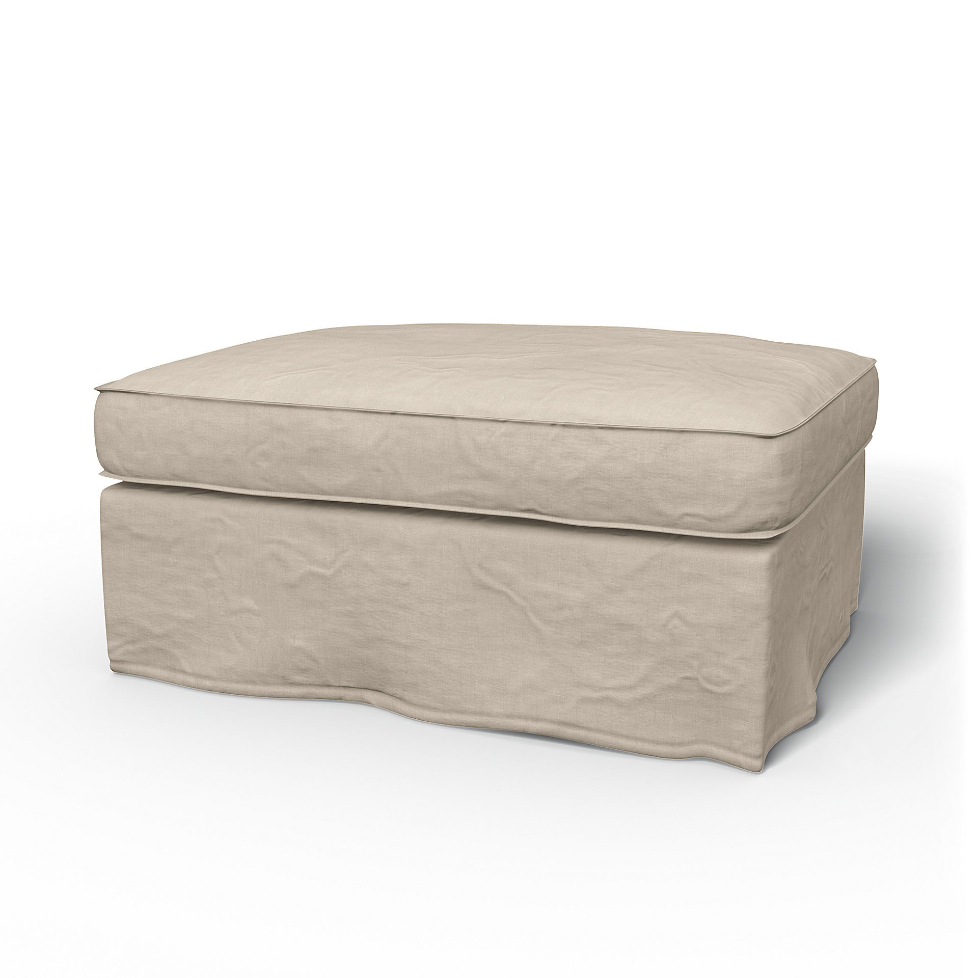 IKEA - Kivik Footstool Cover, Parchment, Linen - Bemz