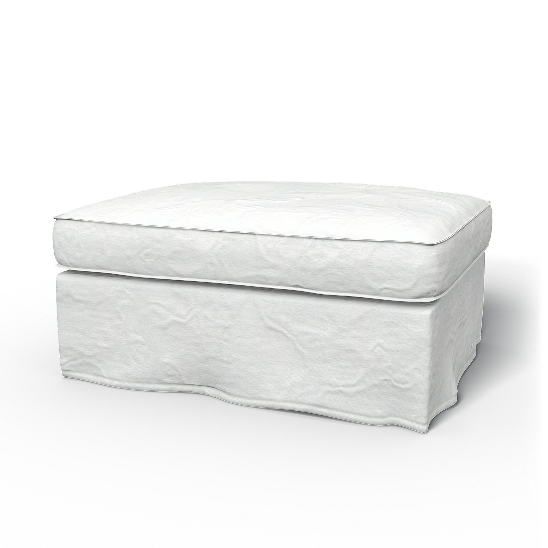 IKEA - Kivik Footstool Cover, White, Linen - Bemz