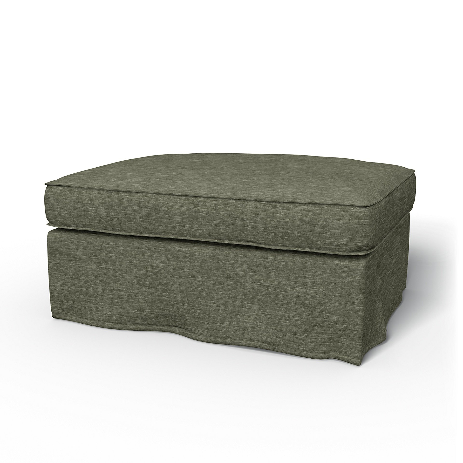 IKEA - Kivik Footstool Cover, Green Grey, Velvet - Bemz