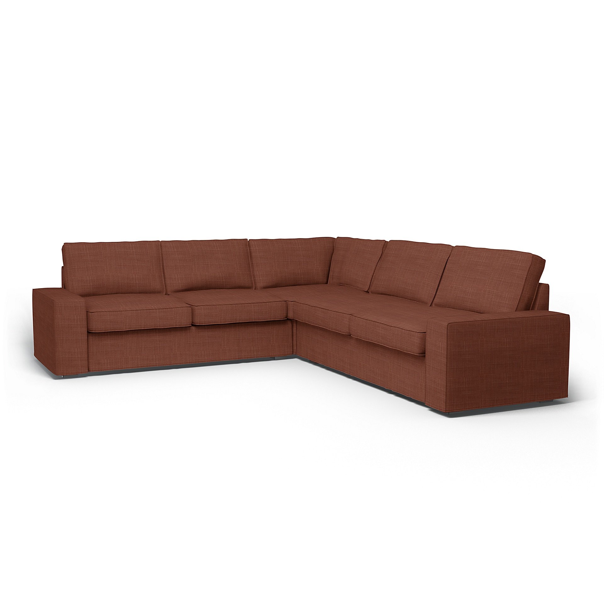 IKEA - Kivik Corner Sofa Cover (2+2), Rust, Boucle & Texture - Bemz