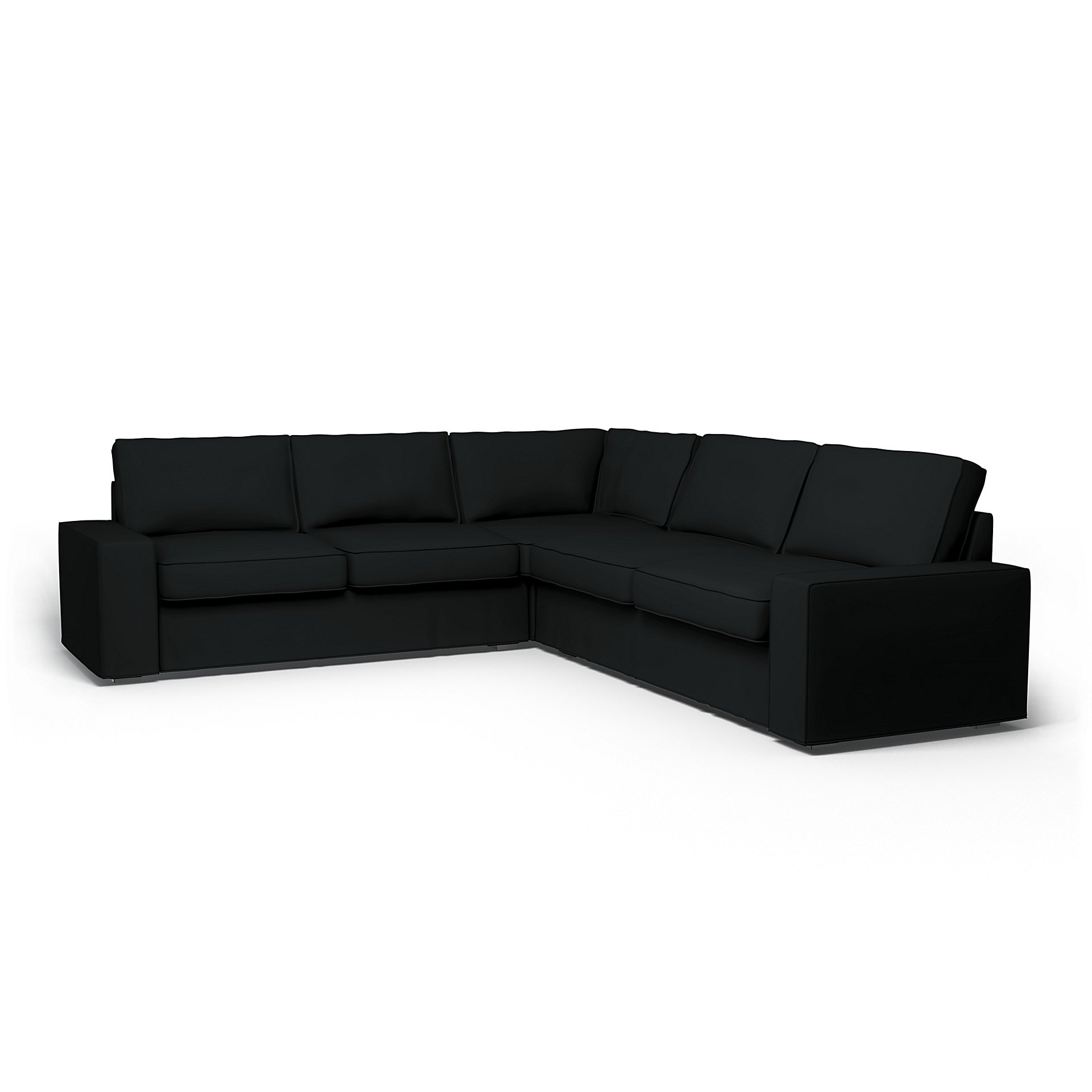 IKEA - Kivik Corner Sofa Cover (2+2), Jet Black, Cotton - Bemz