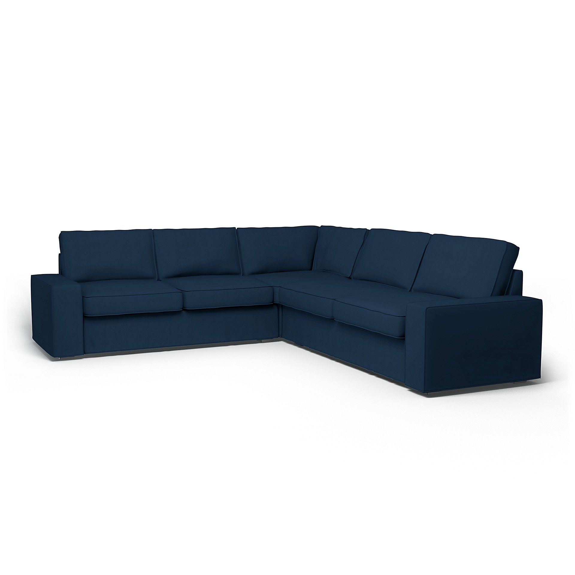 IKEA - Kivik Corner Sofa Cover (2+2), Deep Navy Blue, Cotton - Bemz