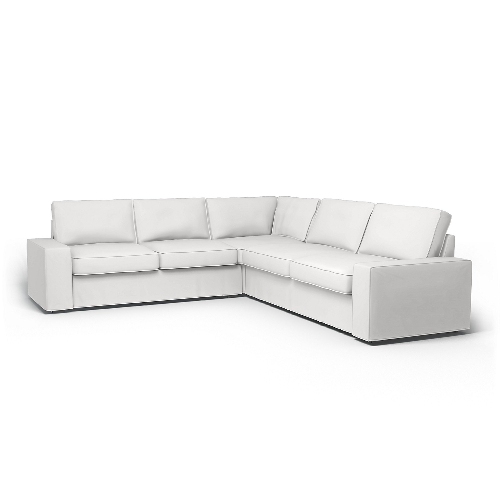IKEA - Kivik Corner Sofa Cover (2+2), Absolute White, Cotton - Bemz