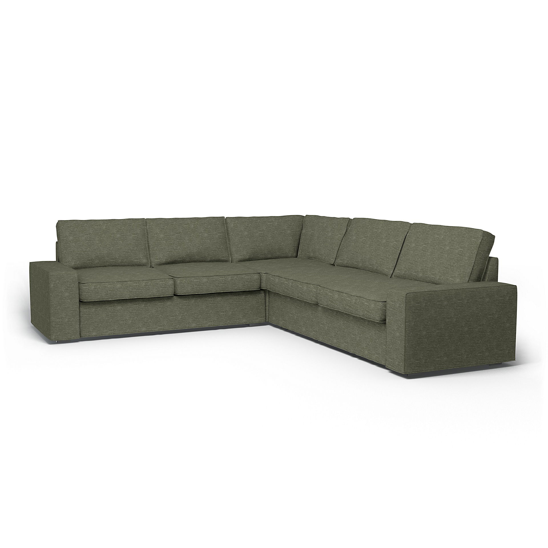 IKEA - Överdrag till Kivik hörnsoffa (2+2), Green Grey, Sammet - Bemz