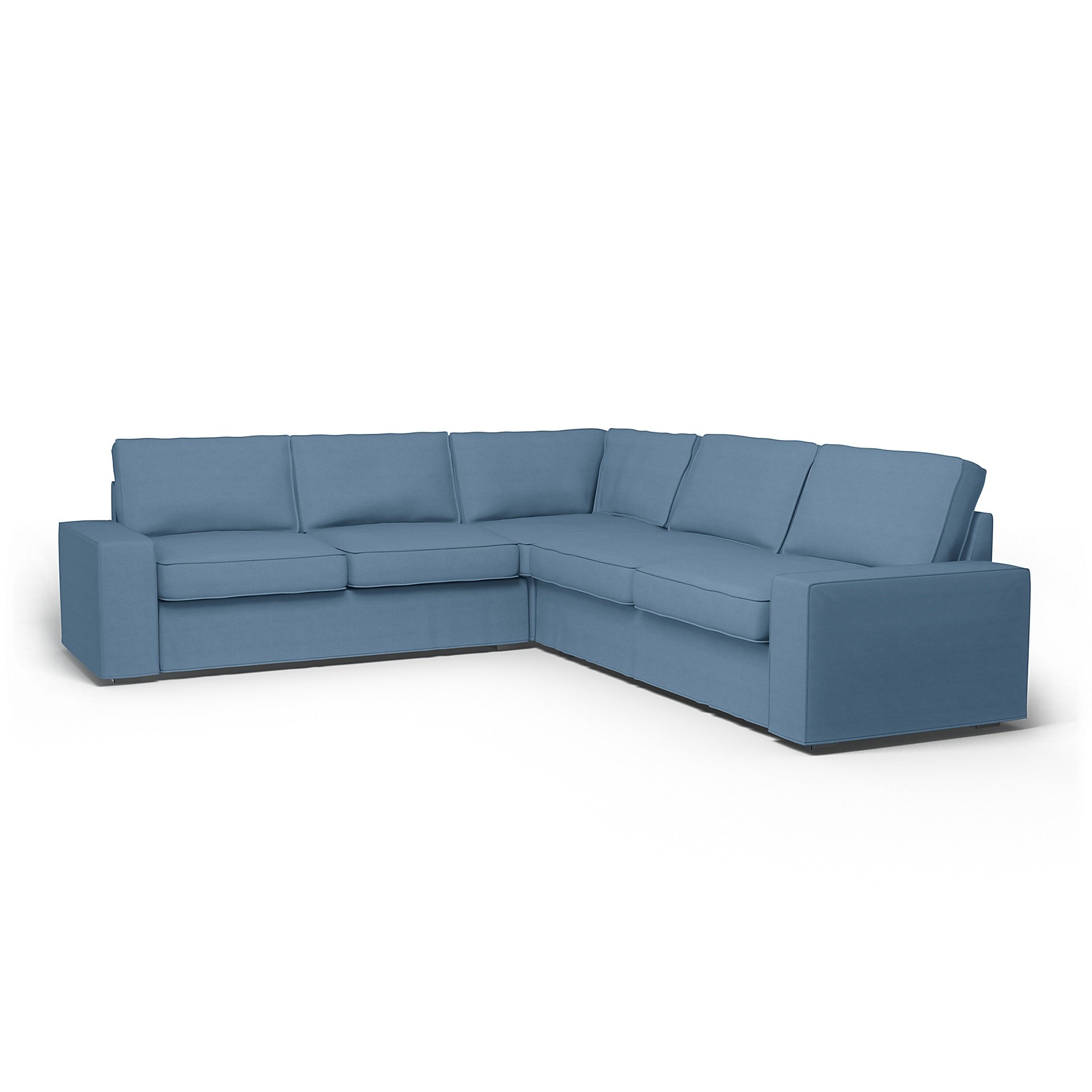 IKEA - Kivik Corner Sofa Cover (2+2), Vintage Blue, Linen - Bemz