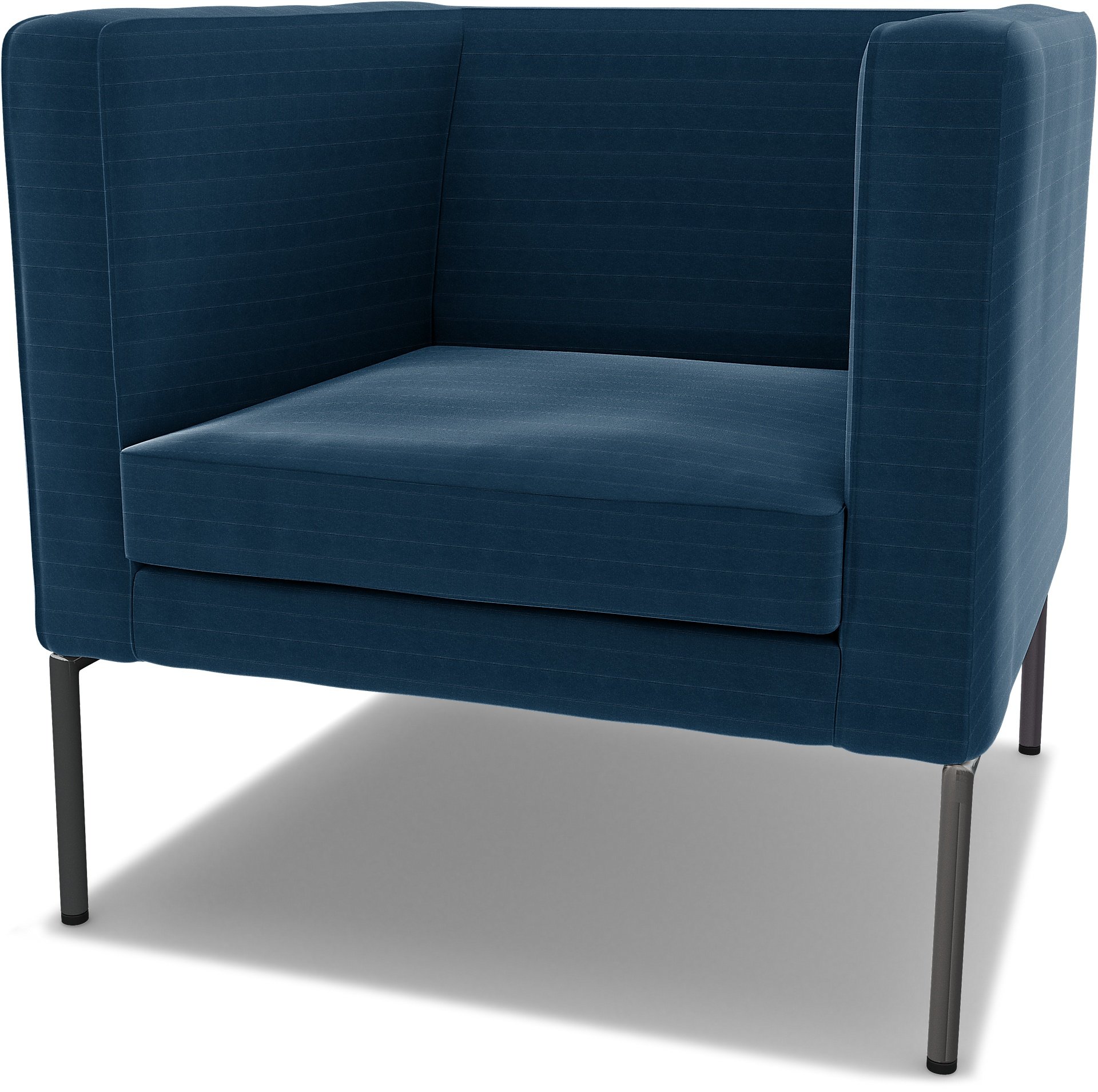 IKEA - Klappsta Armchair Cover, Denim Blue, Velvet - Bemz