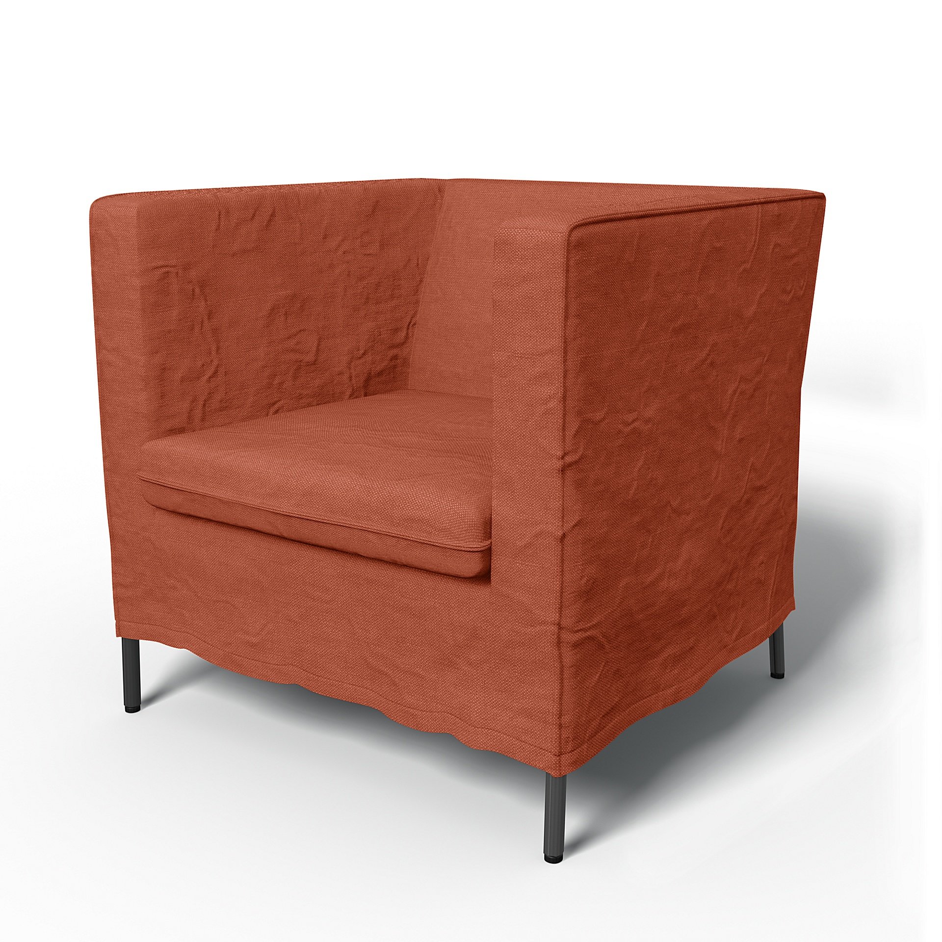 IKEA - Klappsta Armchair Cover, Burnt Orange, Linen - Bemz