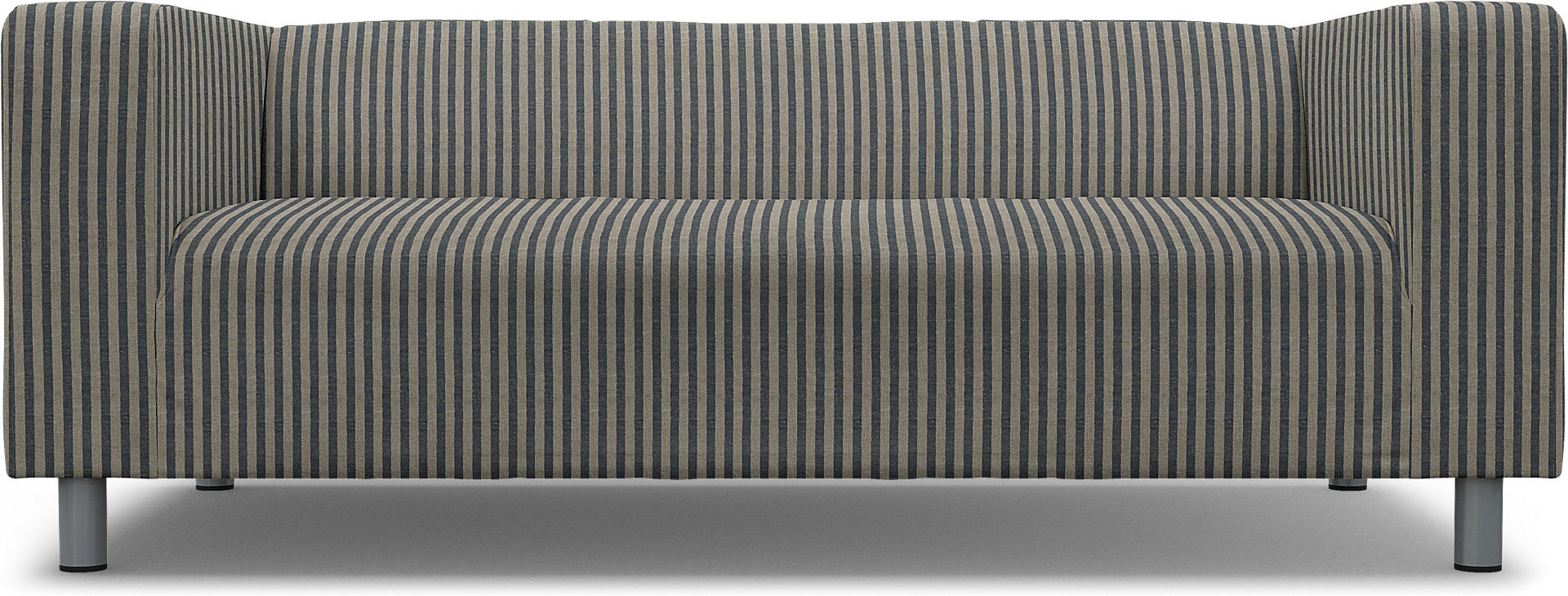 IKEA - Klippan 2 Seater Sofa Cover, Dark Blue / Natural, Linen - Bemz