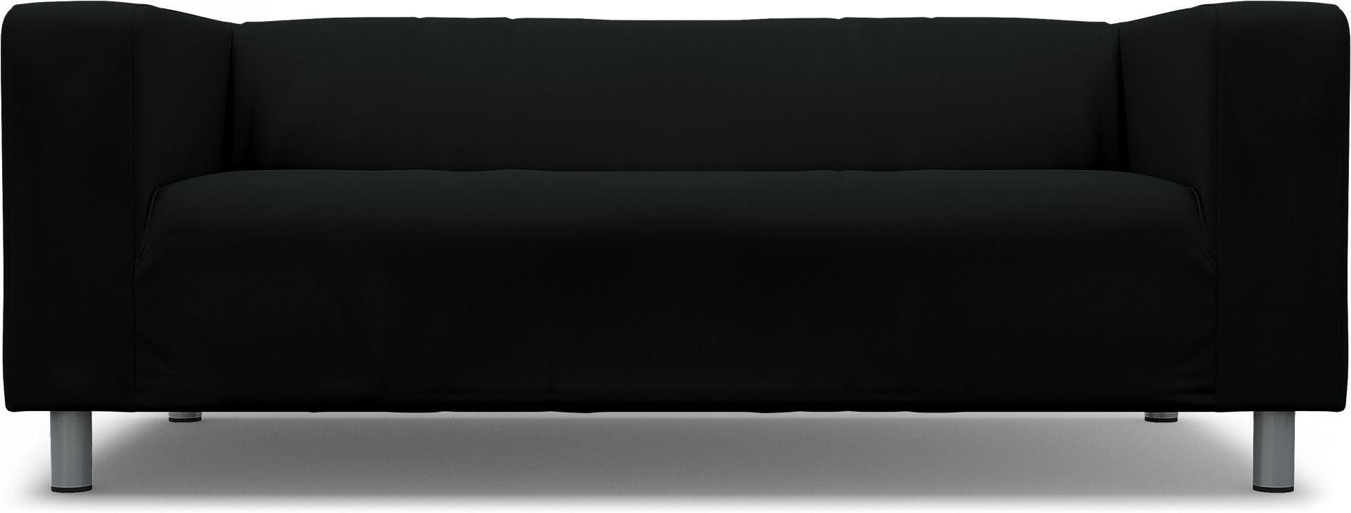 IKEA - Klippan 2 Seater Sofa Cover, Jet Black, Cotton - Bemz