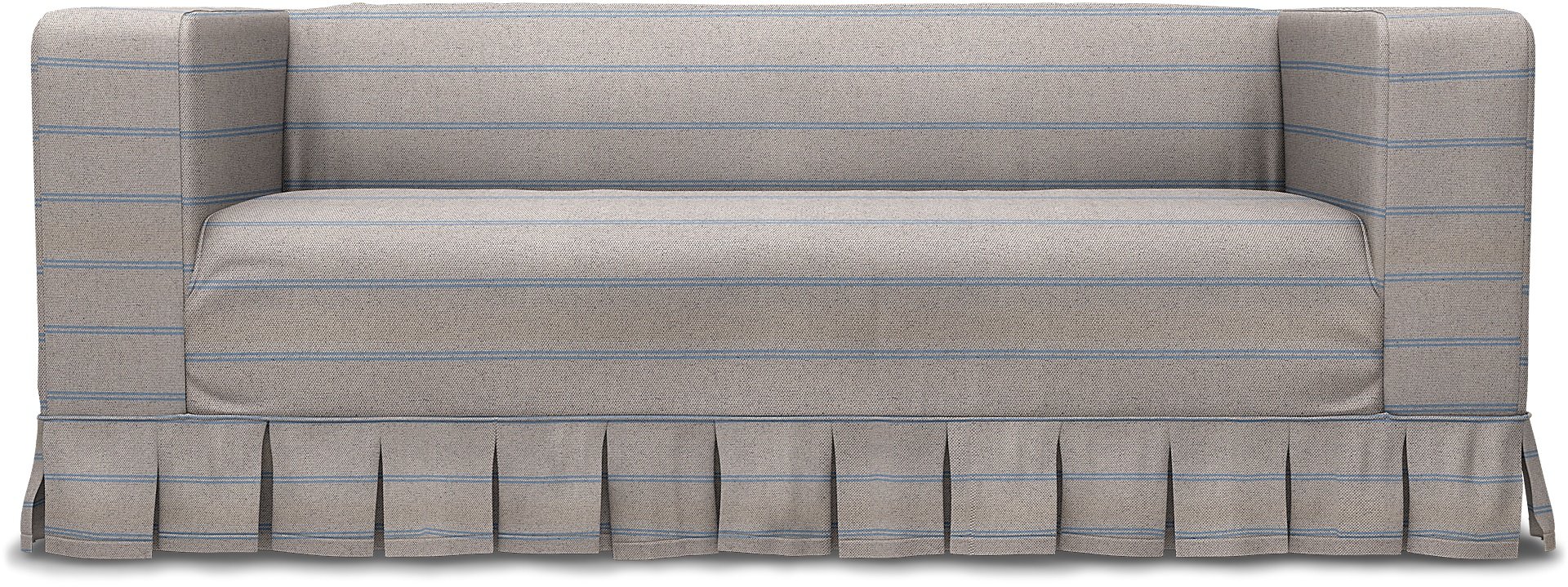 IKEA - Klippan 2 Seater Sofa Cover, Blue Stripe, Cotton - Bemz