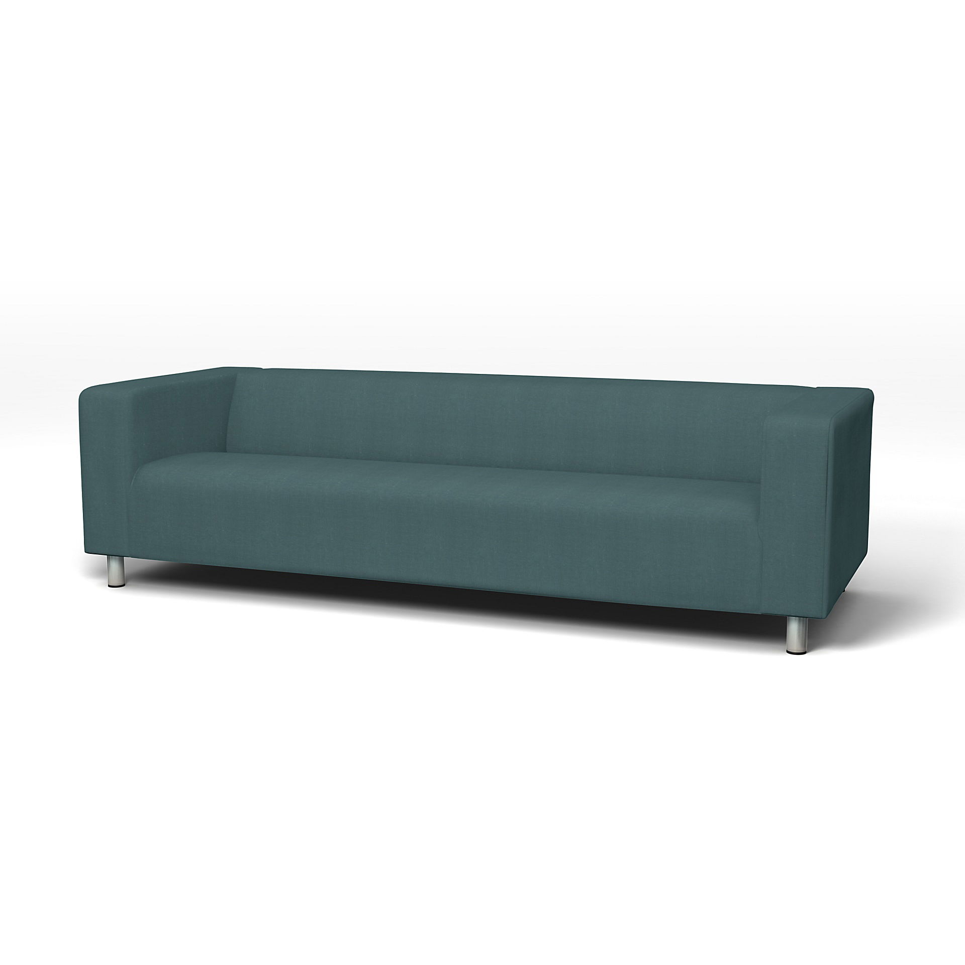 IKEA - Klippan 4 Seater Sofa Cover, Slate Blue, Linen - Bemz