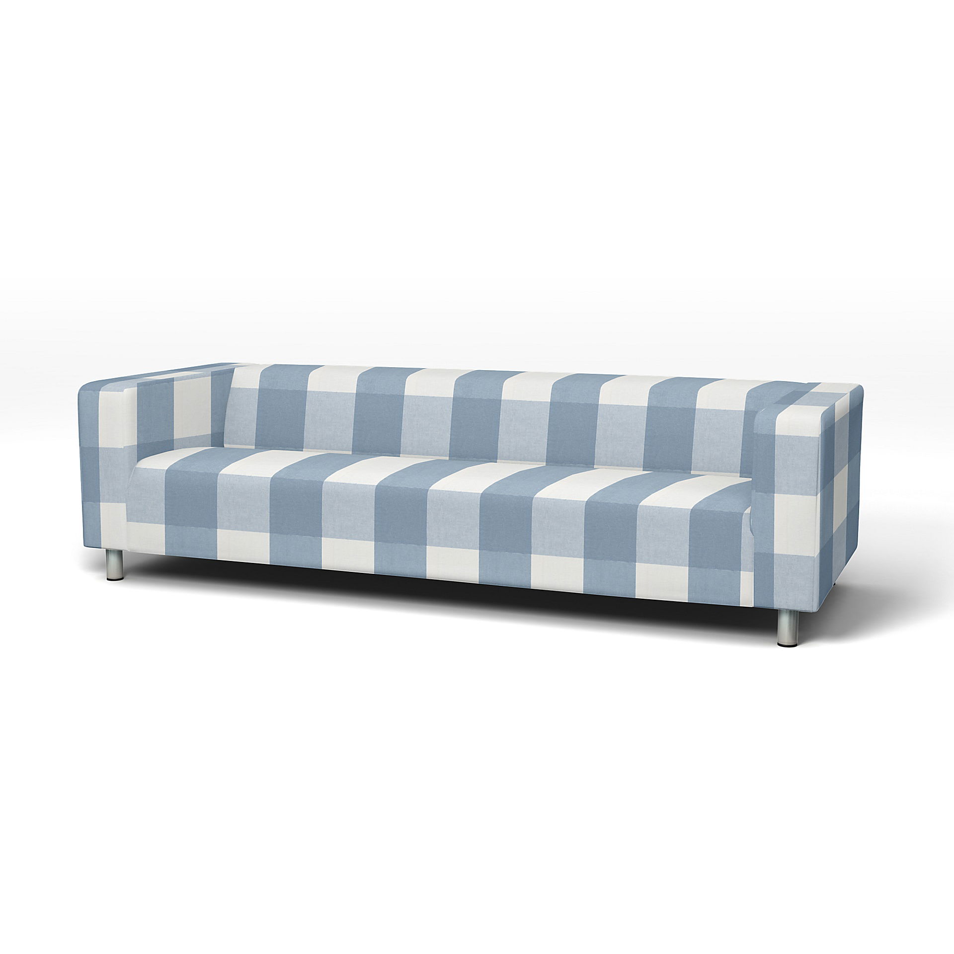 IKEA - Klippan 4 Seater Sofa Cover, Sky Blue, Linen - Bemz