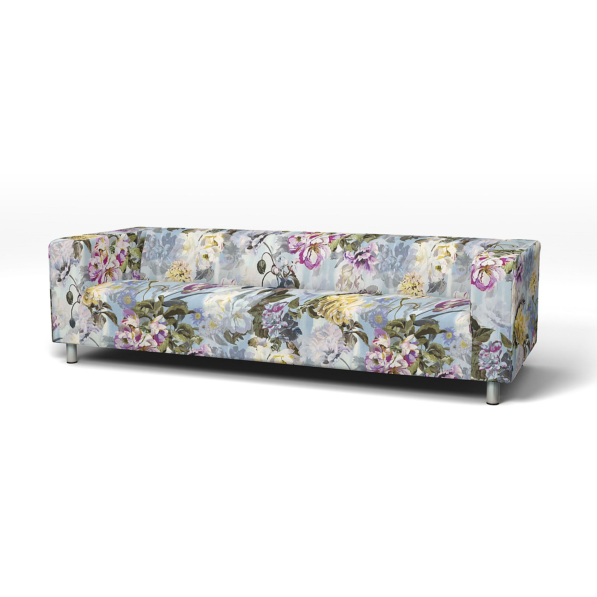 IKEA - Klippan 4 Seater Sofa Cover, Sky, Linen - Bemz
