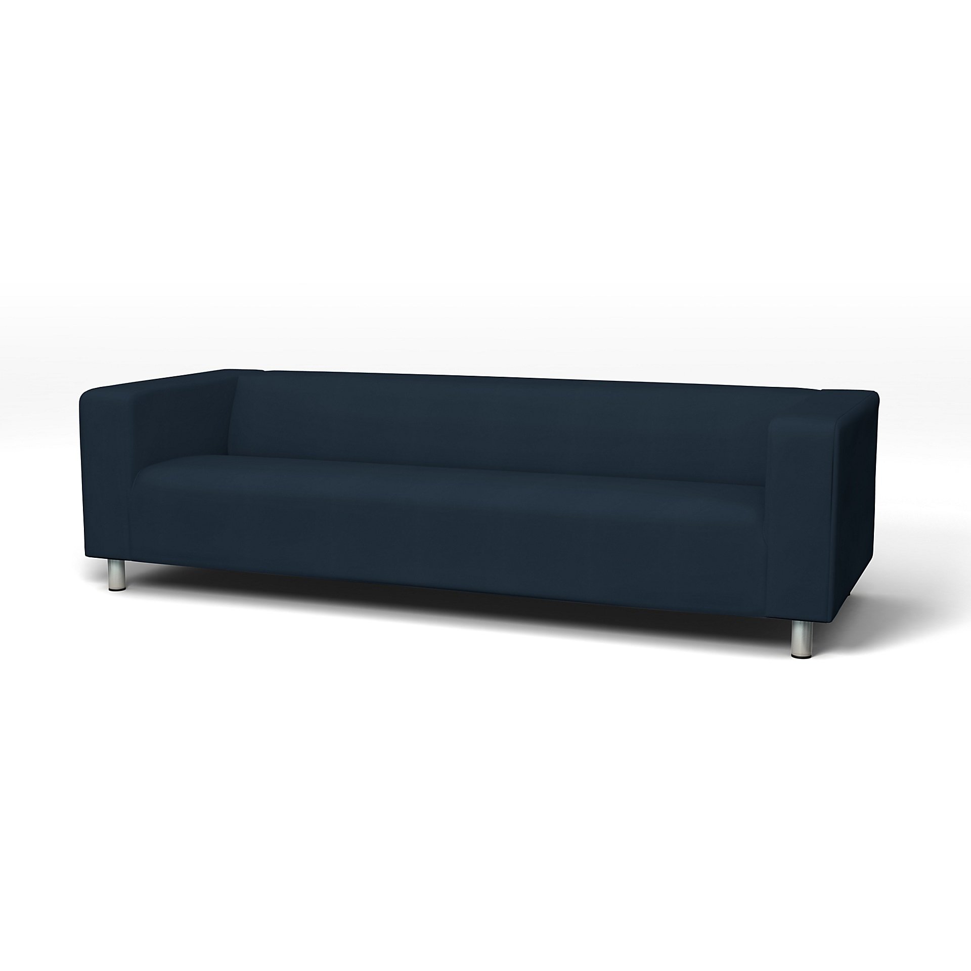 IKEA - Klippan 4 Seater Sofa Cover, Navy Blue, Cotton - Bemz