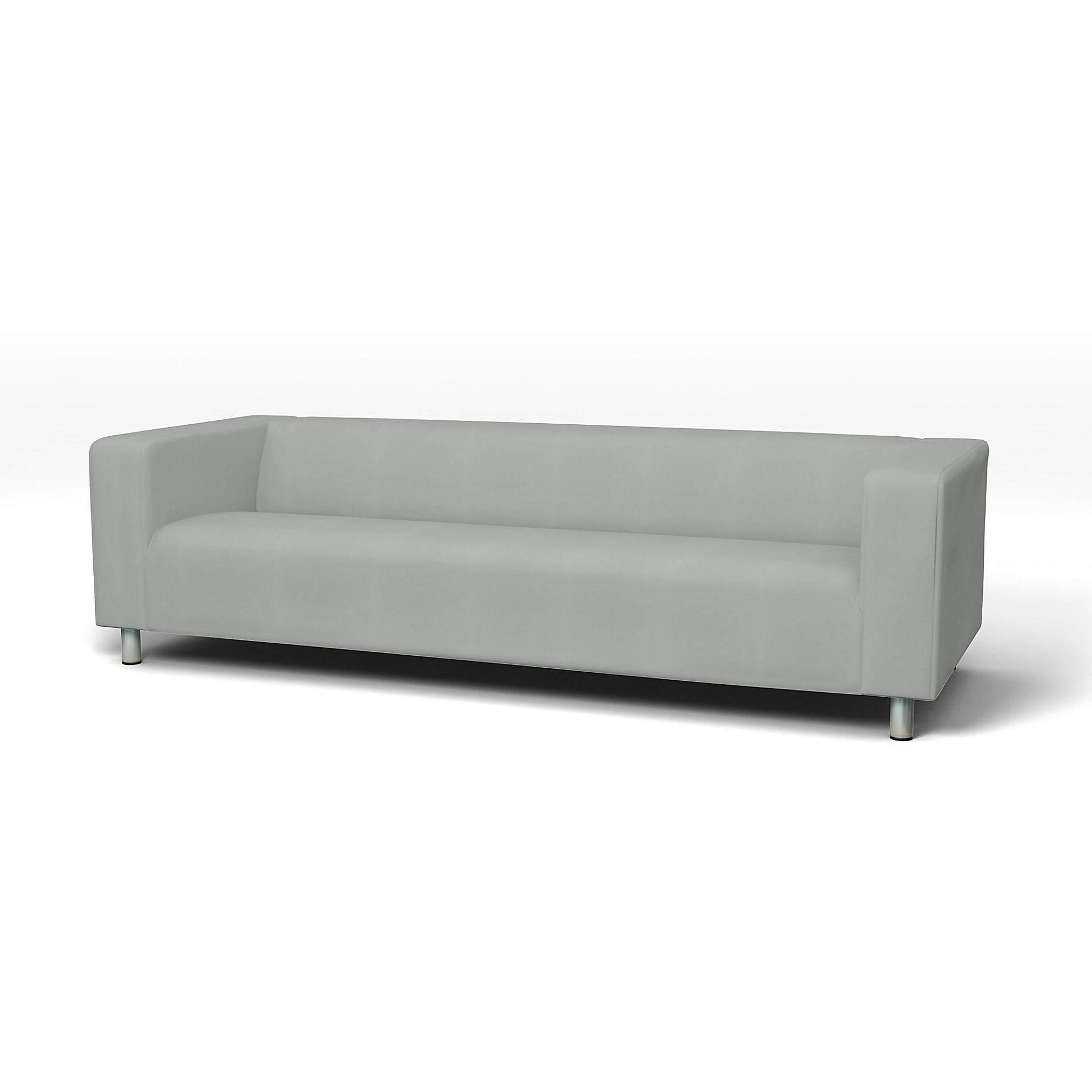 IKEA - Klippan 4 Seater Sofa Cover, Silver Grey, Cotton - Bemz