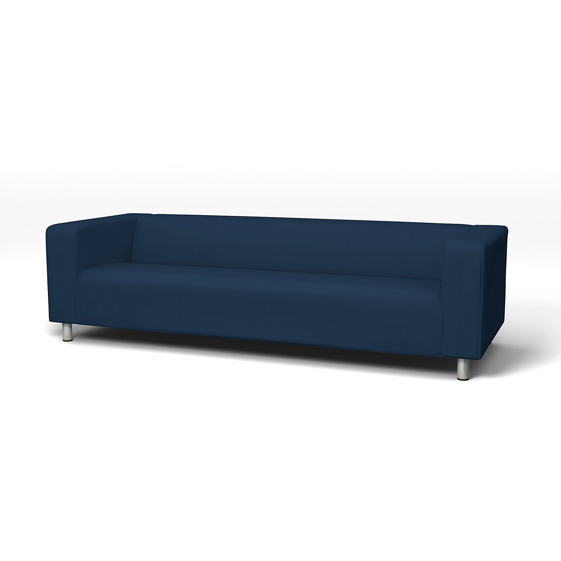 IKEA - Klippan 4 Seater Sofa Cover, Deep Navy Blue, Cotton - Bemz