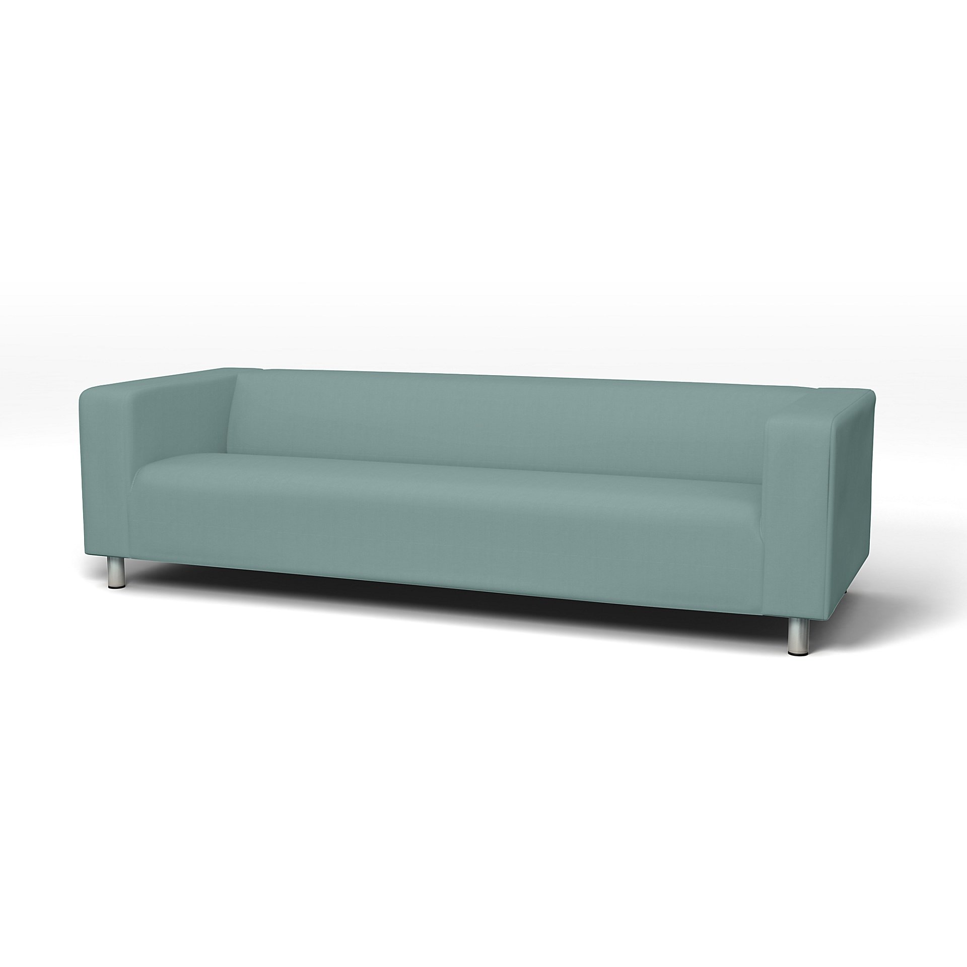 IKEA - Klippan 4 Seater Sofa Cover, Mineral Blue, Cotton - Bemz