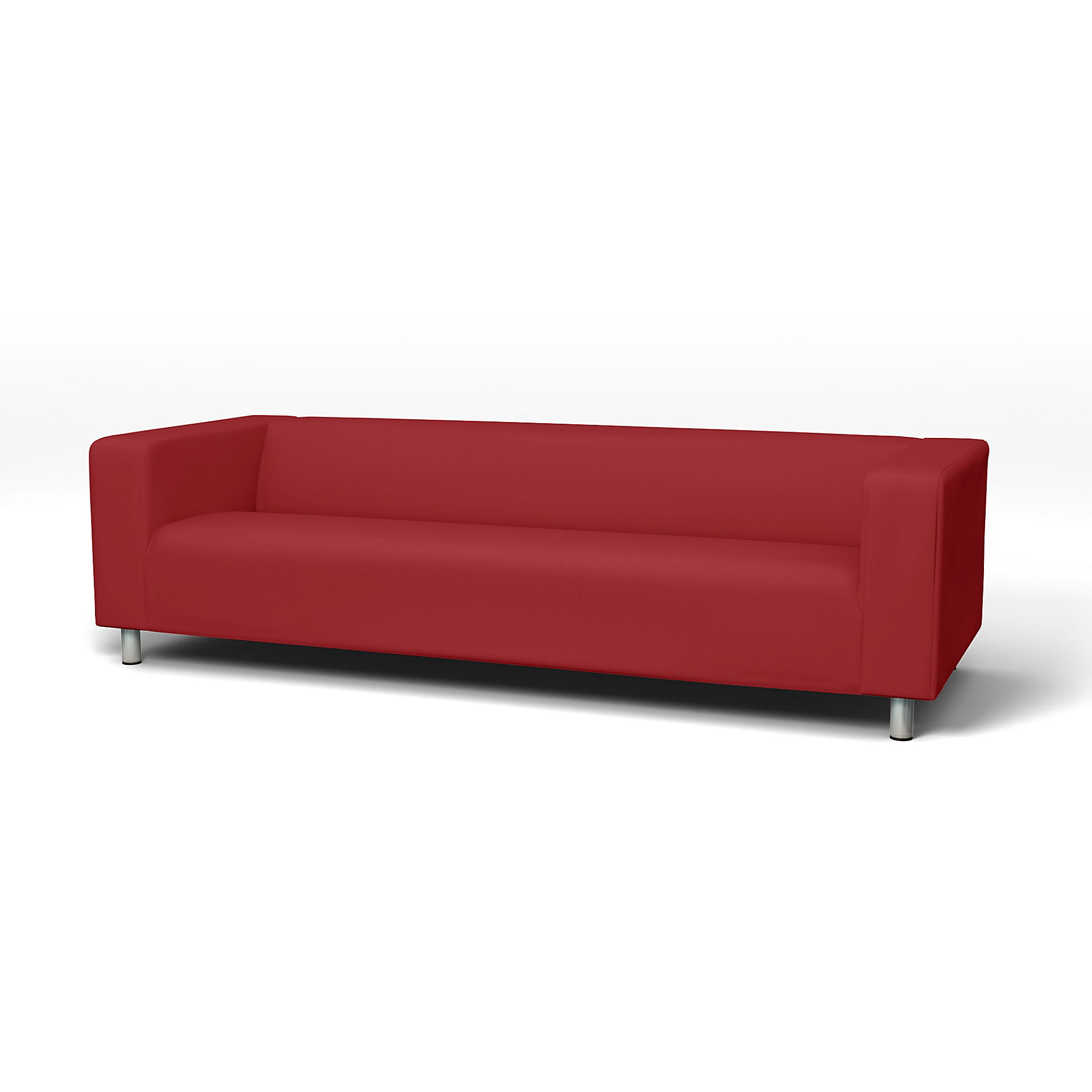IKEA - Klippan 4 Seater Sofa Cover, Scarlet Red, Cotton - Bemz