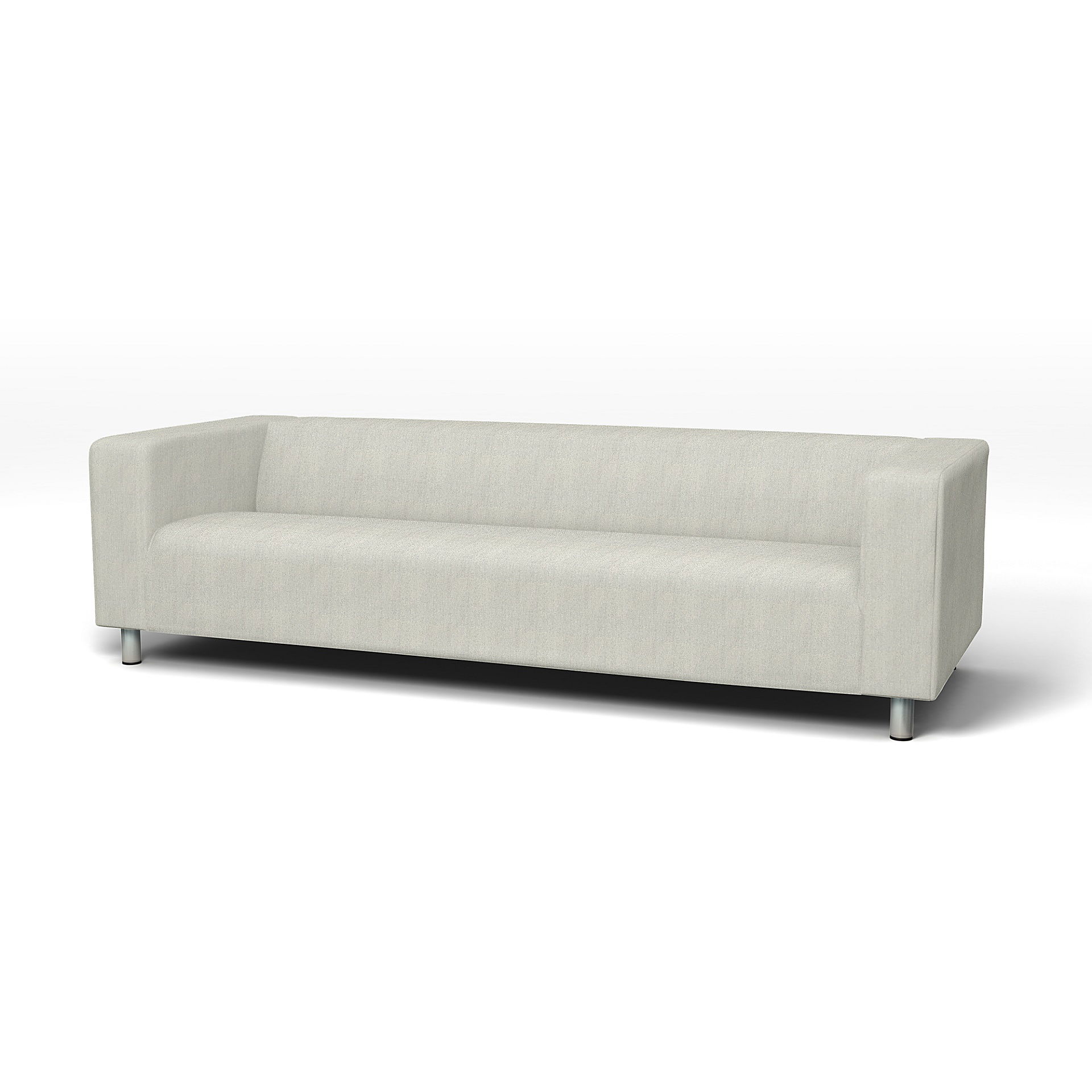 IKEA - Klippan 4 Seater Sofa Cover, Silver Grey, Cotton - Bemz