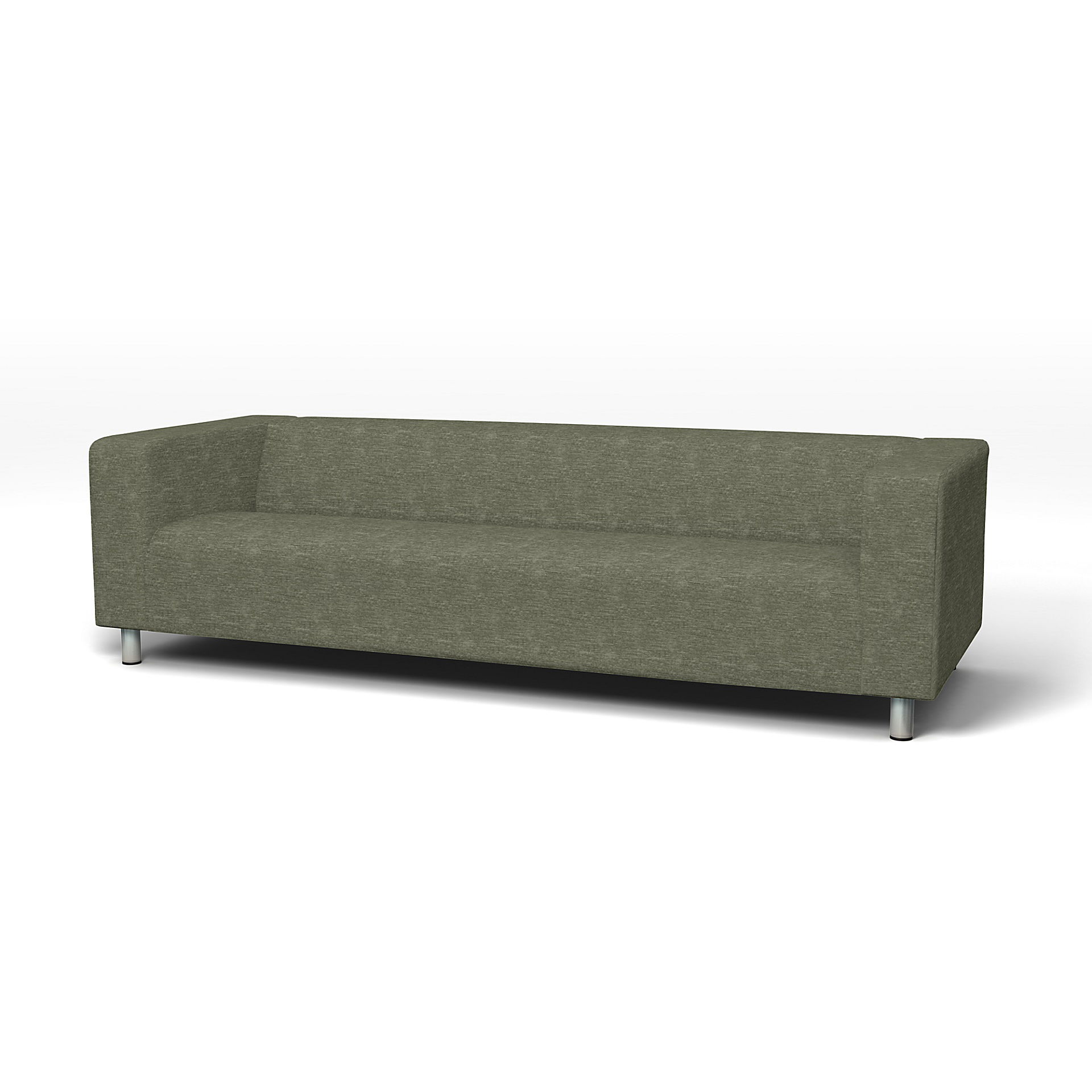 IKEA - Klippan 4 Seater Sofa Cover, Green Grey, Velvet - Bemz