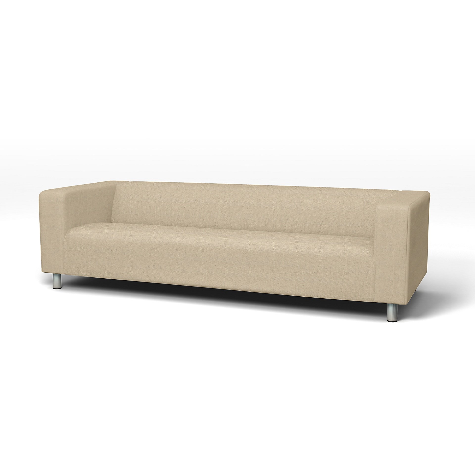IKEA - Klippan 4 Seater Sofa Cover, Unbleached, Linen - Bemz