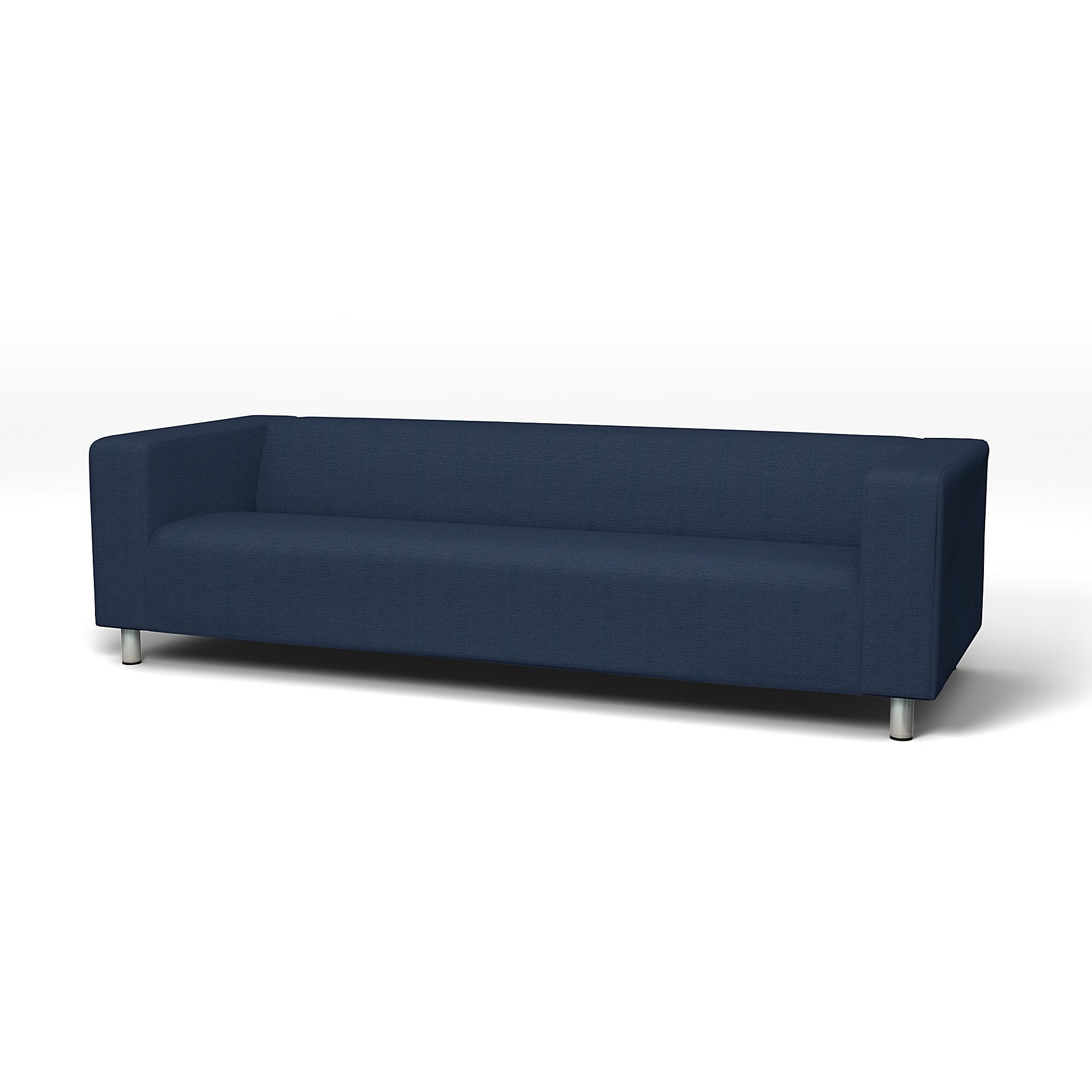 IKEA - Klippan 4 Seater Sofa Cover, Navy Blue, Linen - Bemz