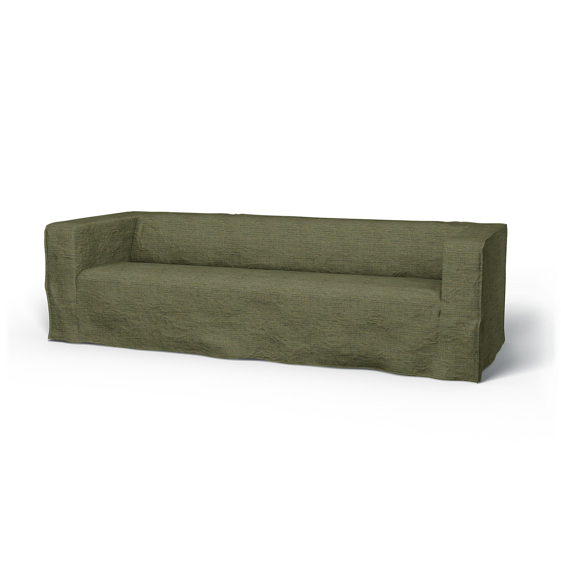 IKEA - Klippan 4 Seater Sofa Cover, Meadow Green, Boucle & Texture - Bemz