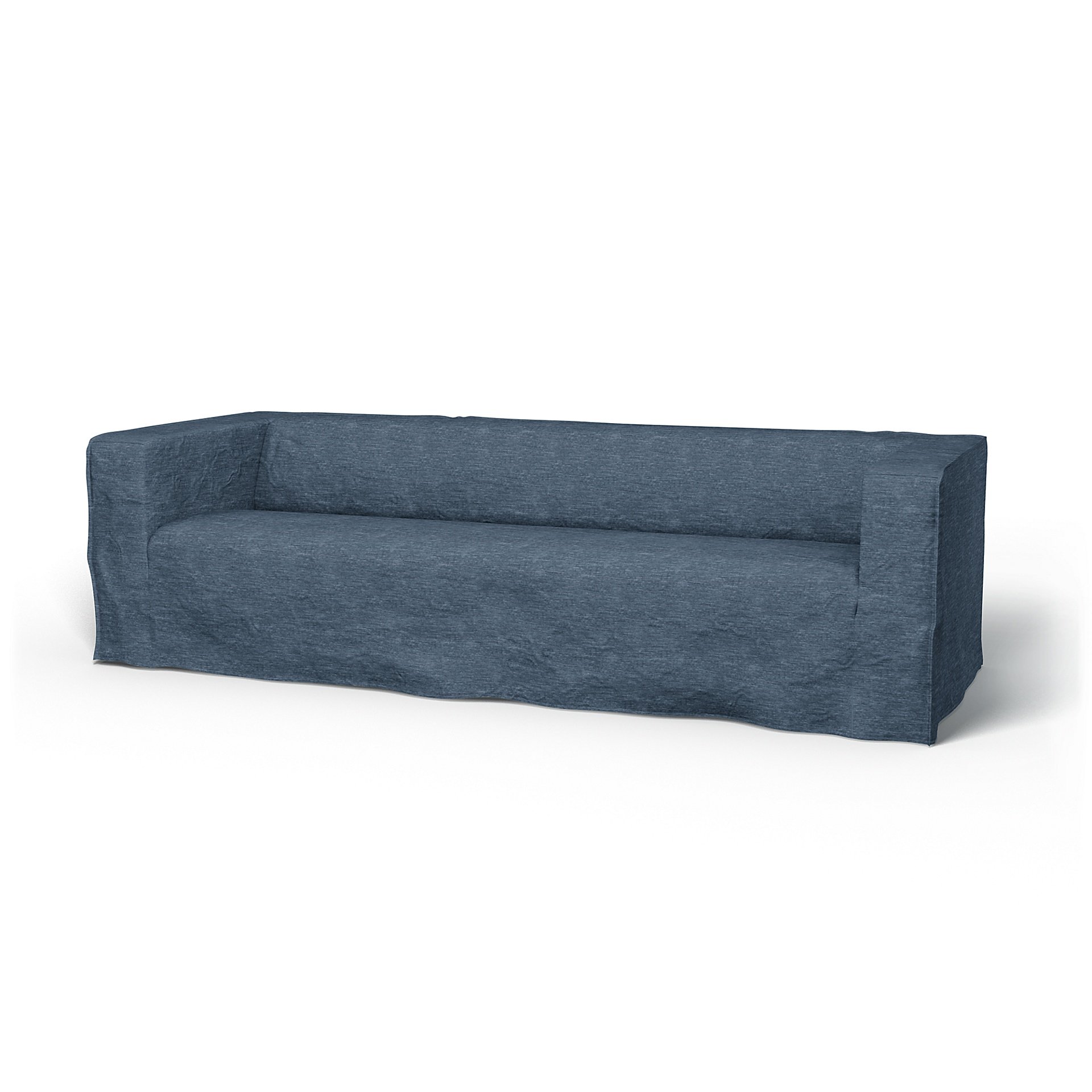 IKEA - Klippan 4 Seater Sofa Cover, Mineral Blue, Velvet - Bemz