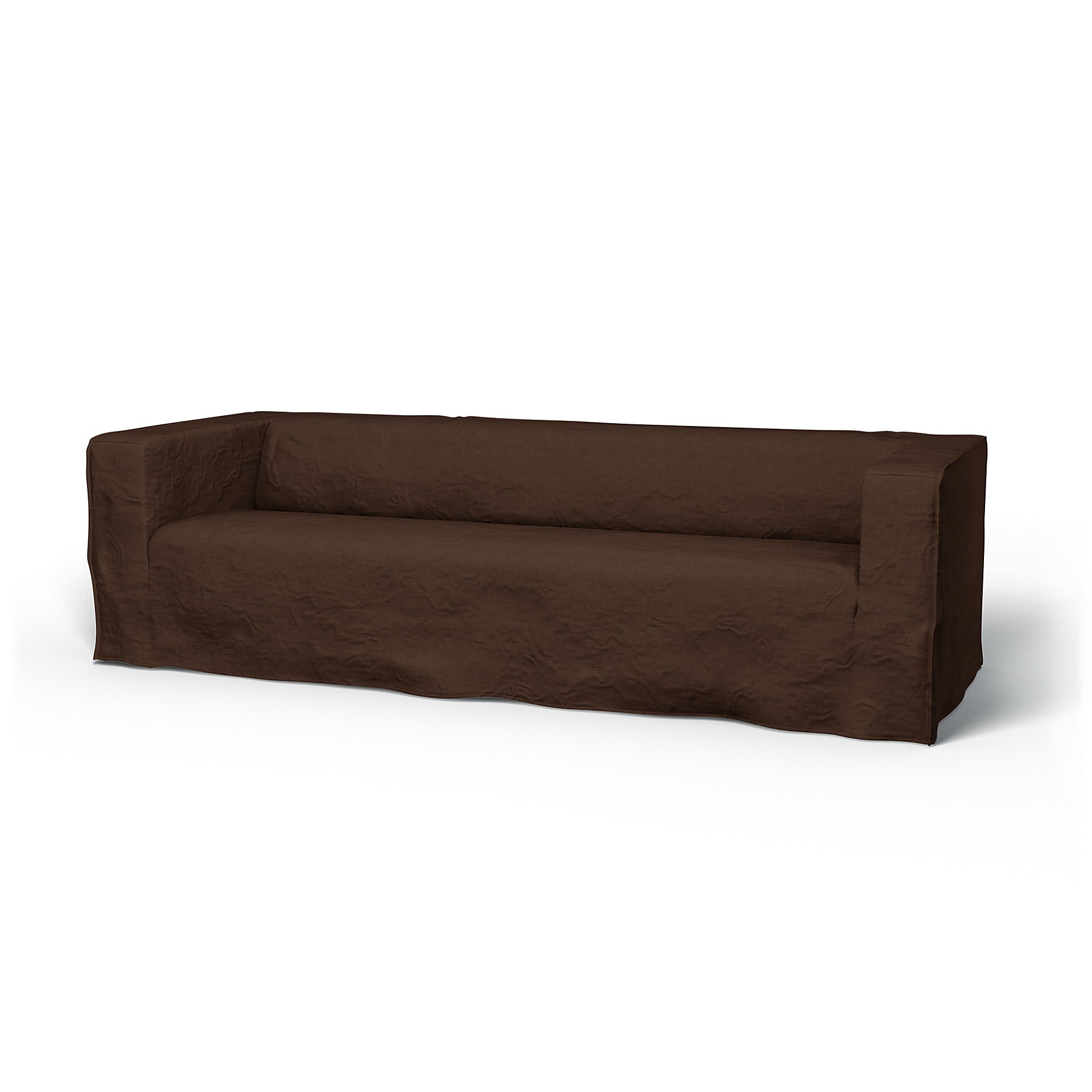 IKEA - Klippan 4 Seater Sofa Cover, Chocolate, Linen - Bemz
