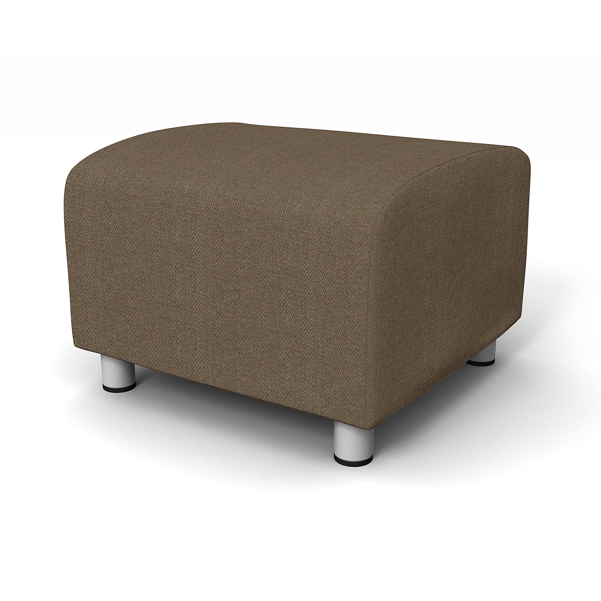 IKEA - Klippan Footstool Cover, Dark Taupe, Boucle & Texture - Bemz