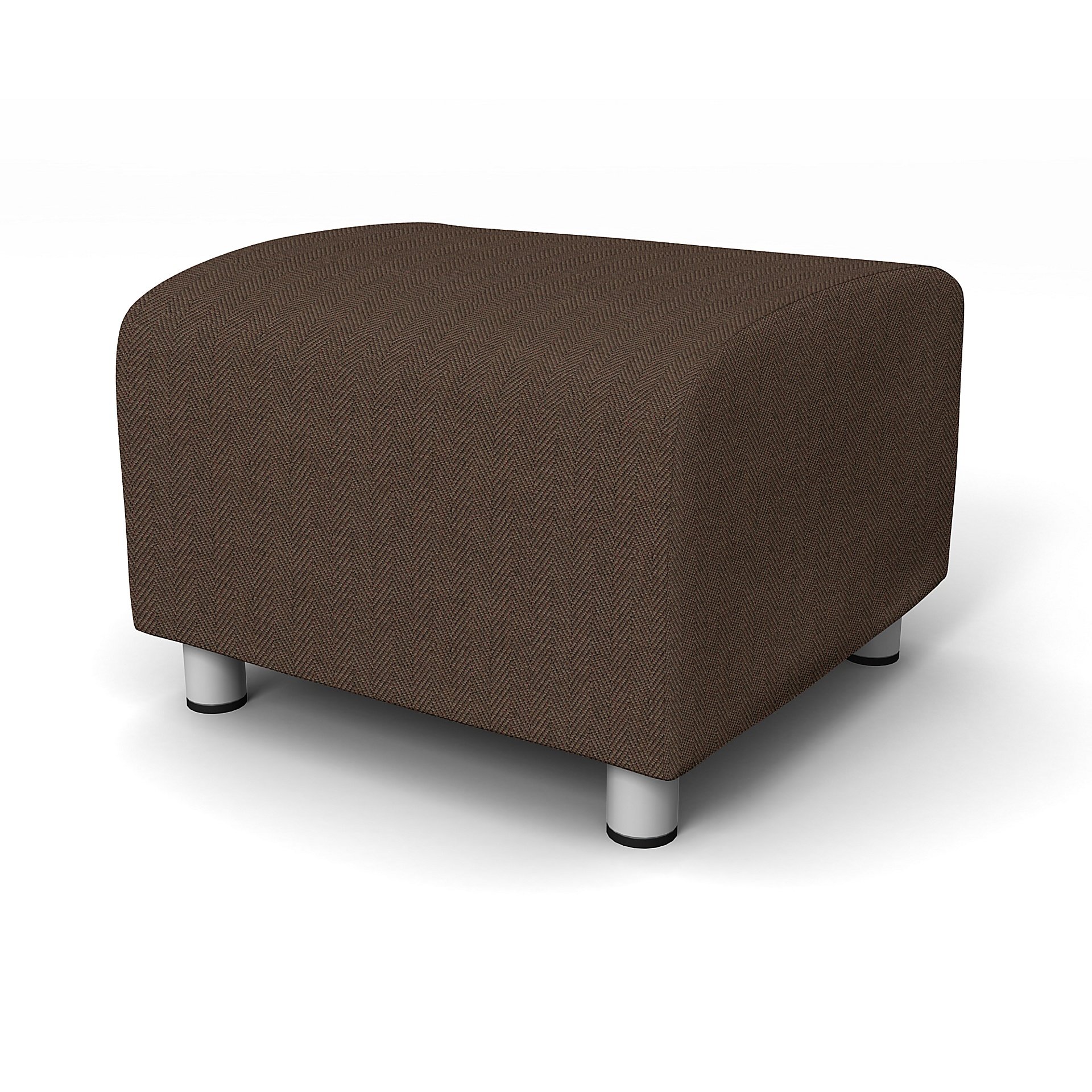 IKEA - Klippan Footstool Cover, Chocolate, Boucle & Texture - Bemz