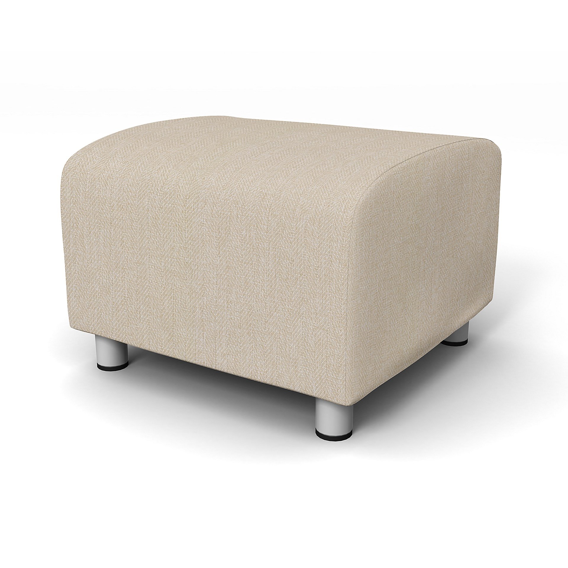 IKEA - Klippan Footstool Cover, Natural, Boucle & Texture - Bemz