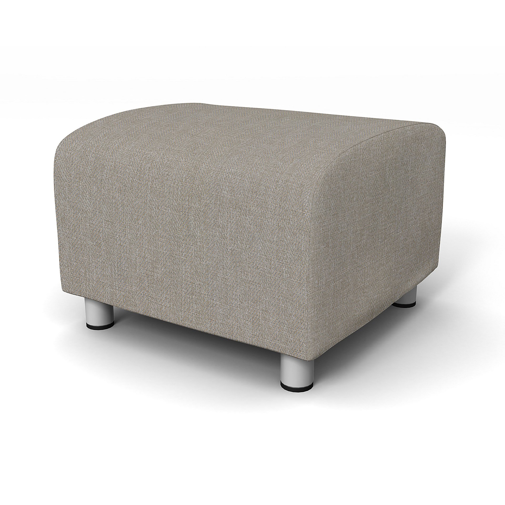 IKEA - Klippan Footstool Cover, Greige, Boucle & Texture - Bemz