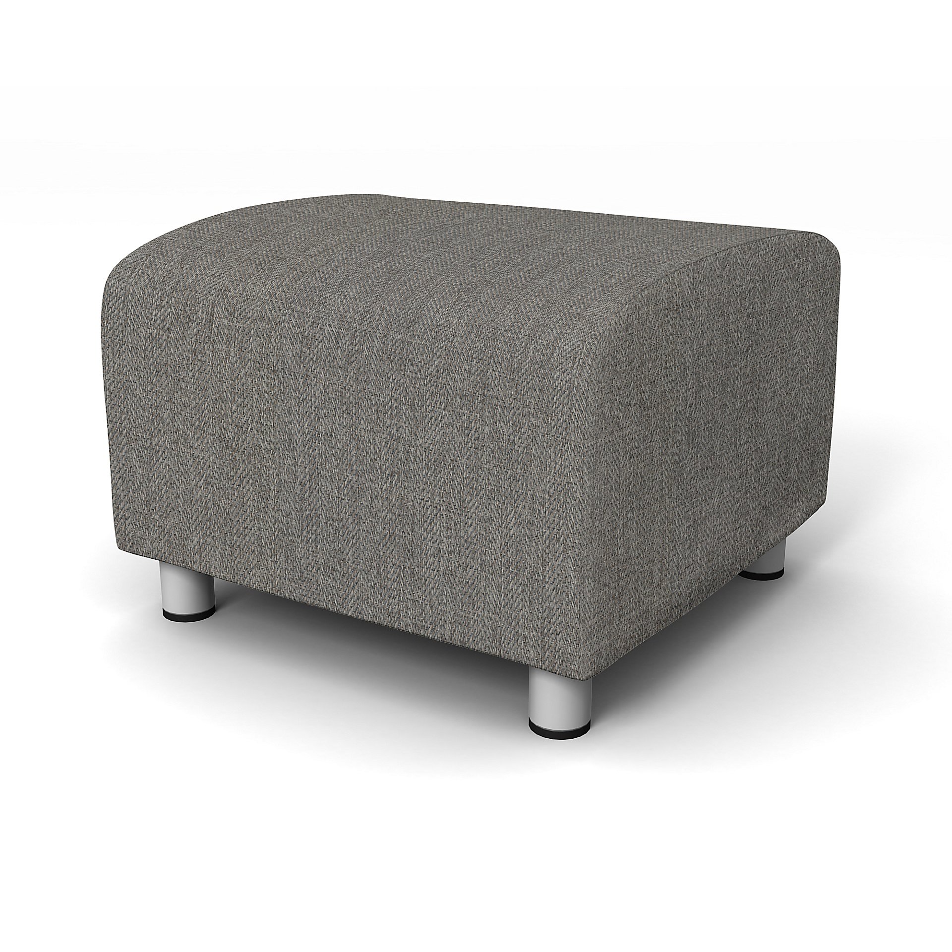 IKEA - Klippan Footstool Cover, Taupe, Boucle & Texture - Bemz