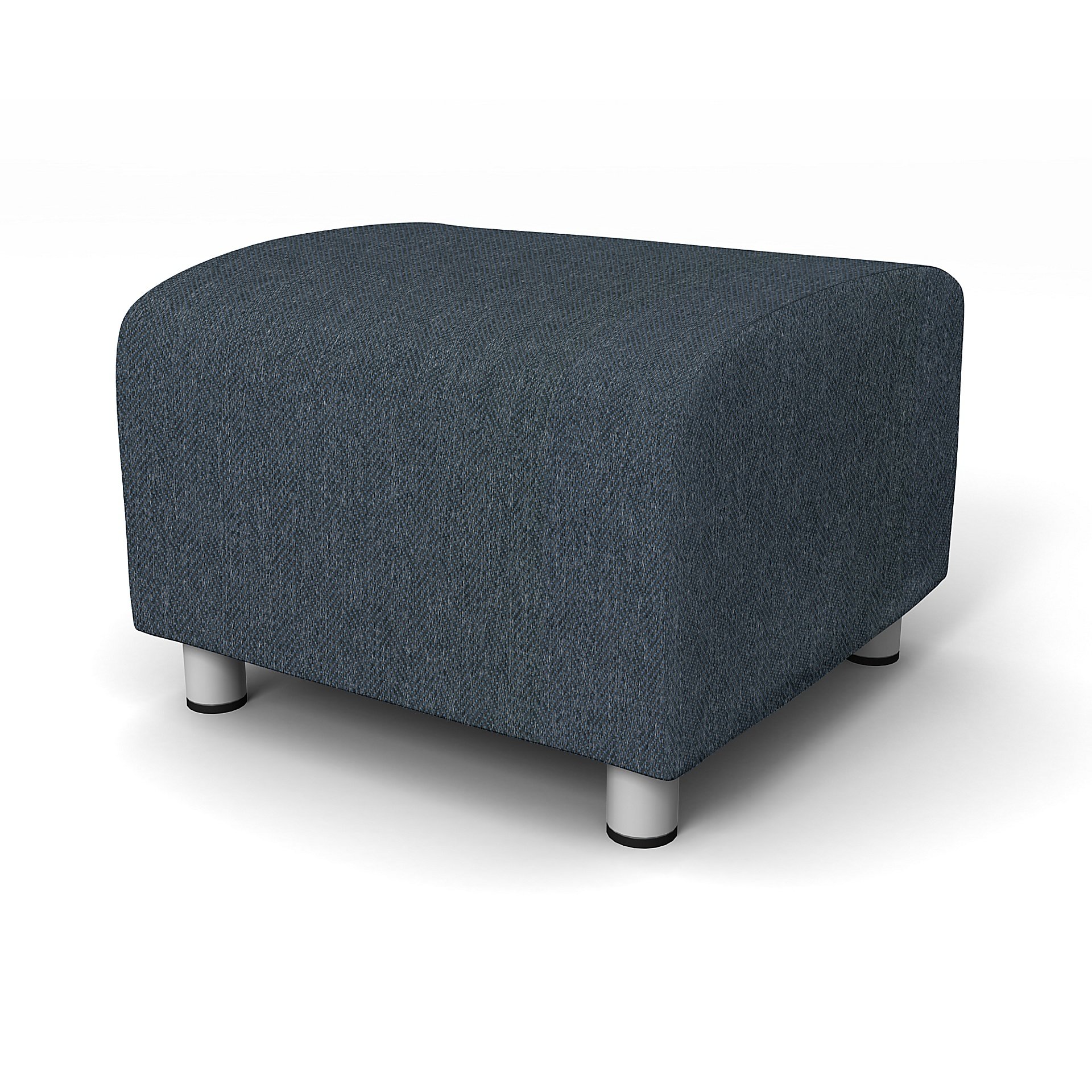 IKEA - Klippan Footstool Cover, Denim, Boucle & Texture - Bemz