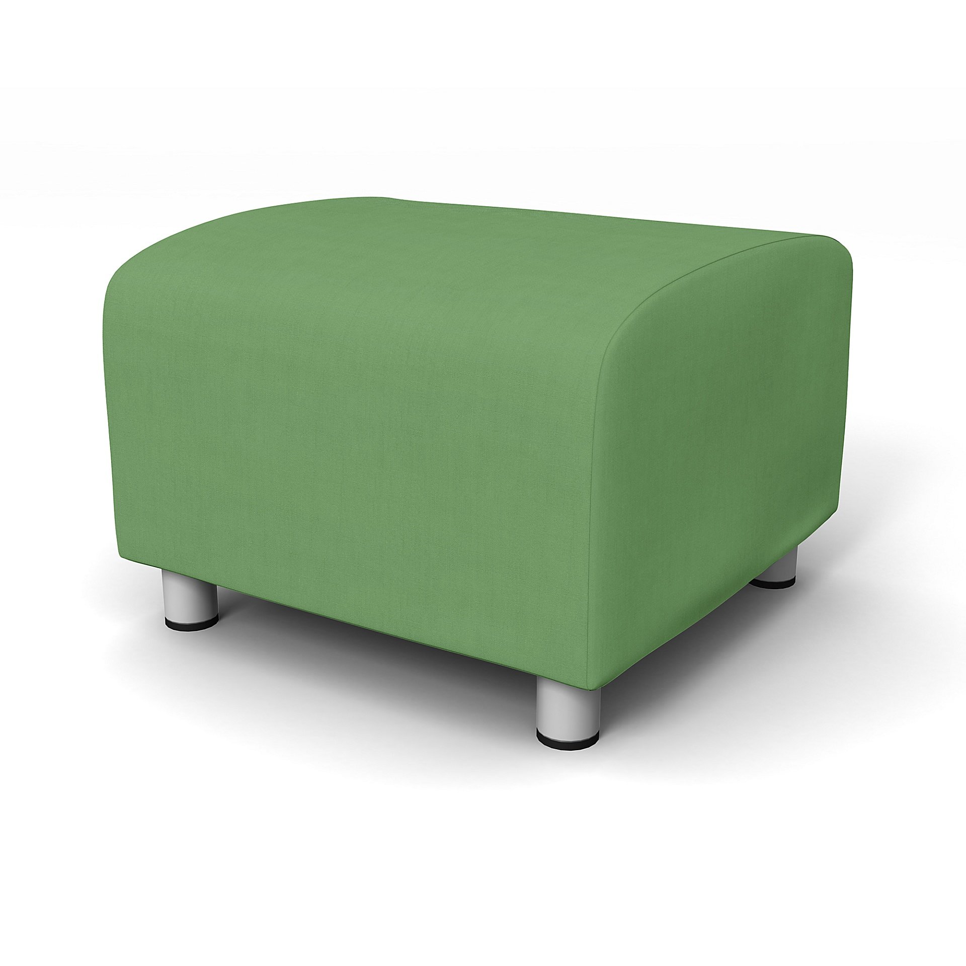IKEA - Klippan Footstool Cover, Apple Green, Linen - Bemz