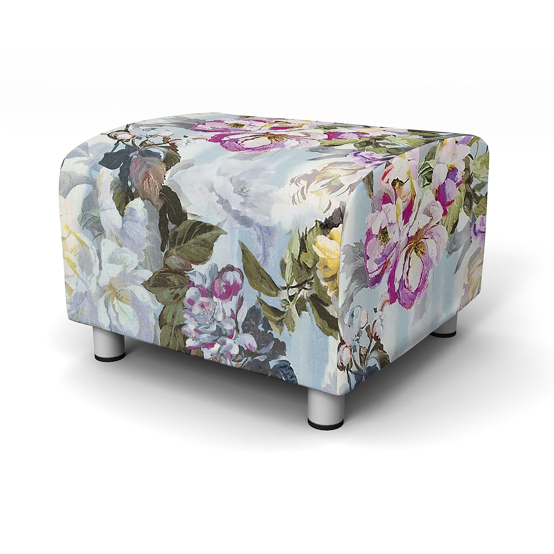 IKEA - Klippan Footstool Cover, Sky, Linen - Bemz